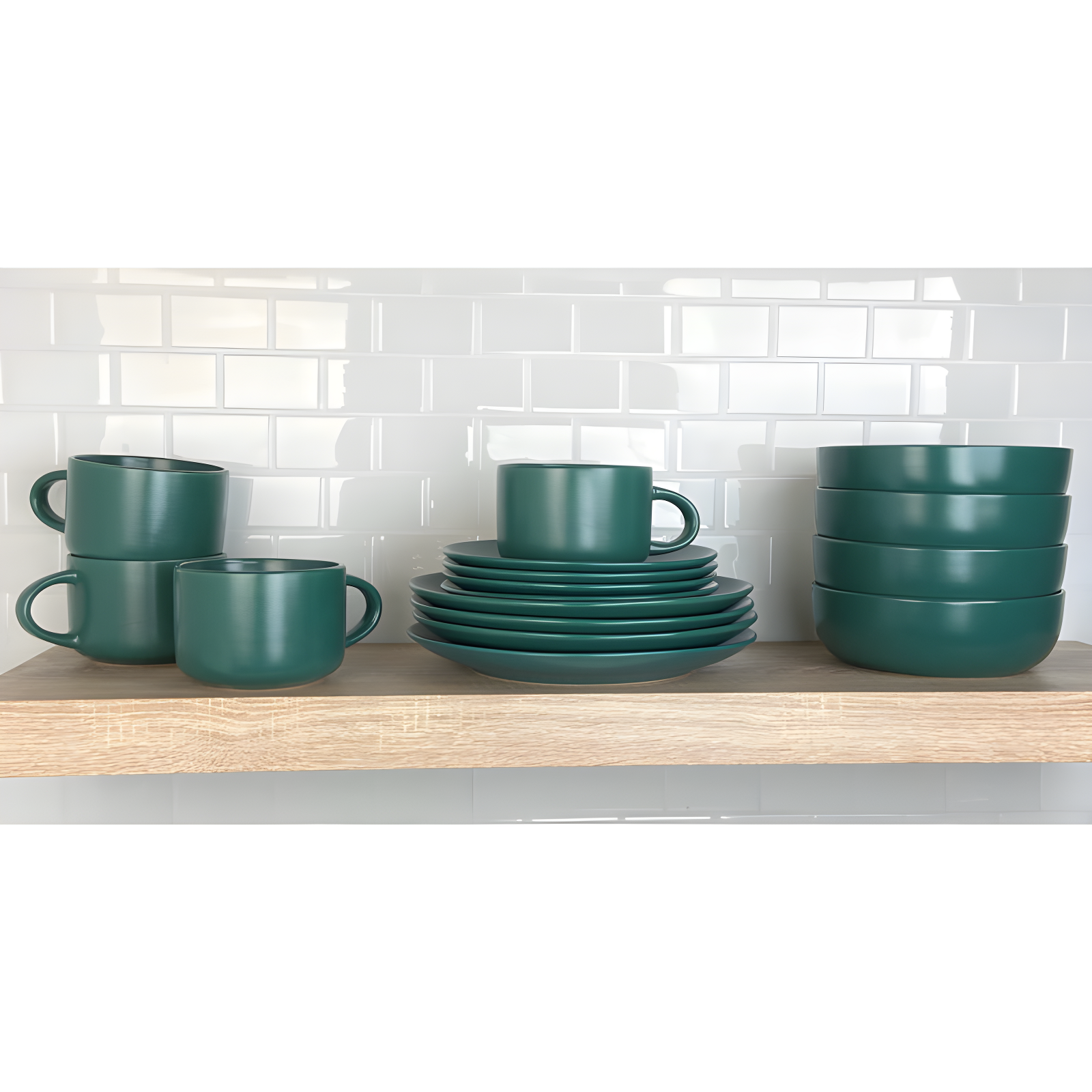 Wazee Matte 16 Piece Dinnerware Set, Service for 4