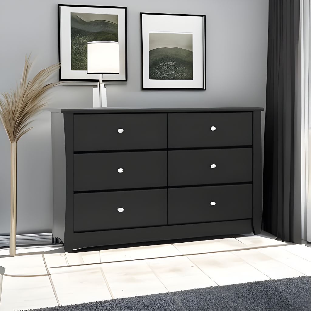 Crescent 6 Drawer Double Dresser