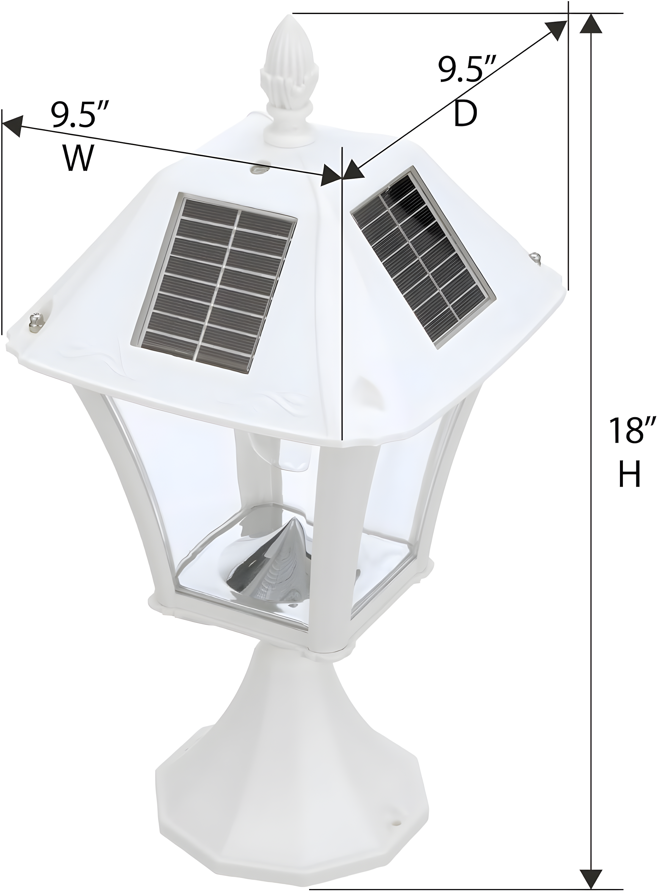 Baytown Ii Bulb Solar Light - Warm White LEDs- Wall/pier/ 3 Inch Fitter Mounts