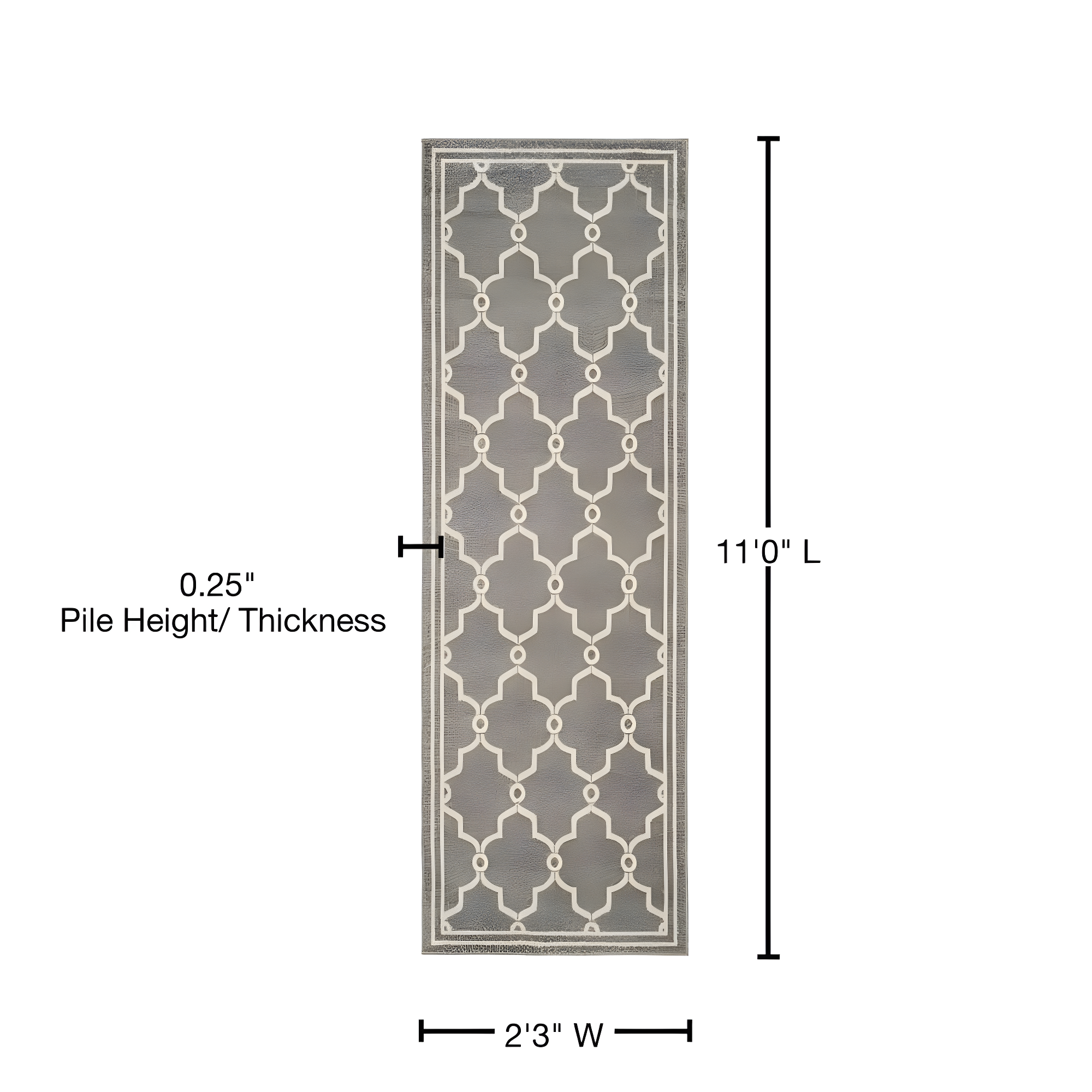 Amherst AMT414 Power Loomed Indoor Runner Rug - Dark Grey/Beige - 2'3"x11' - Safavieh