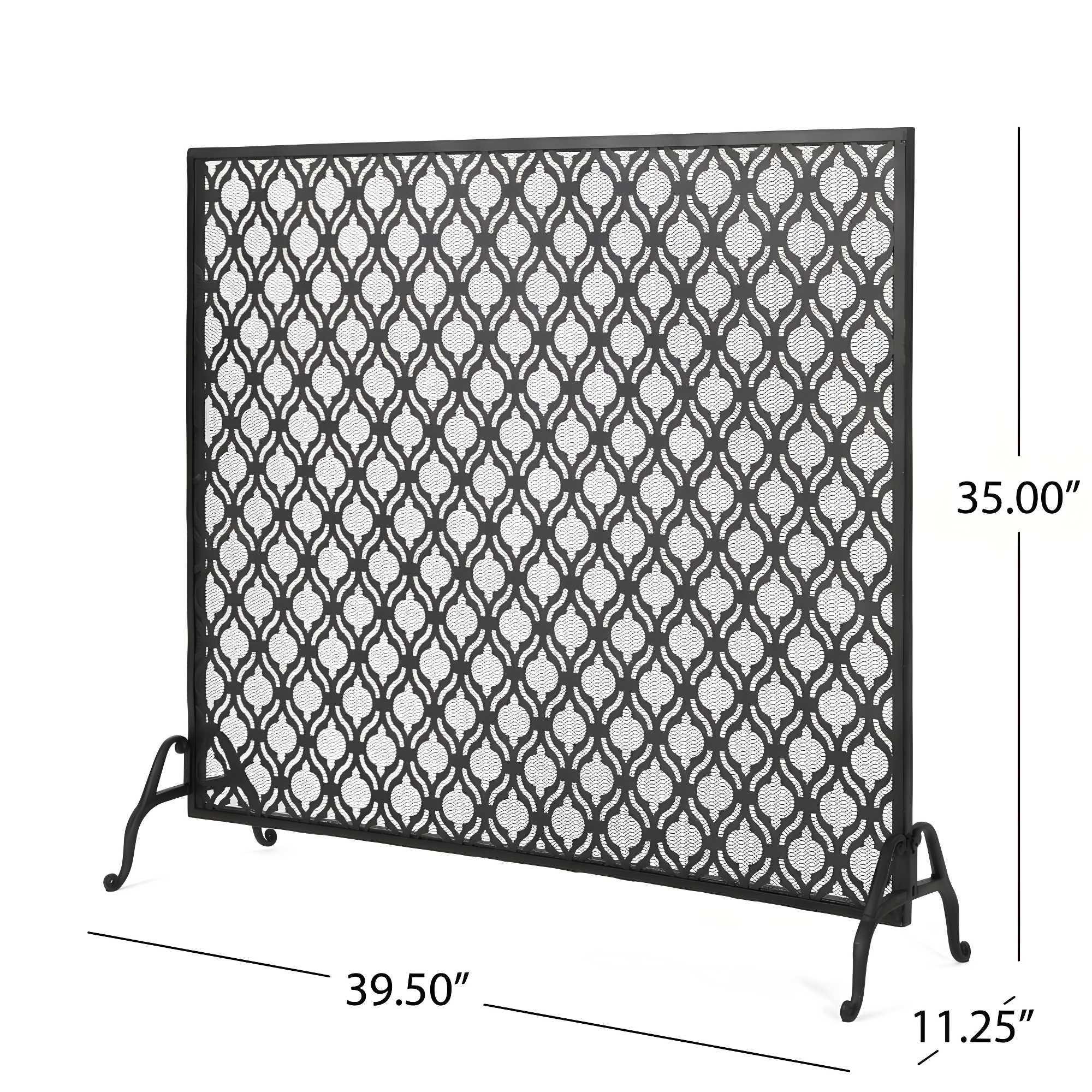 Fleur De Lis Living Tennison 1 Panel Iron Fireplace Screen