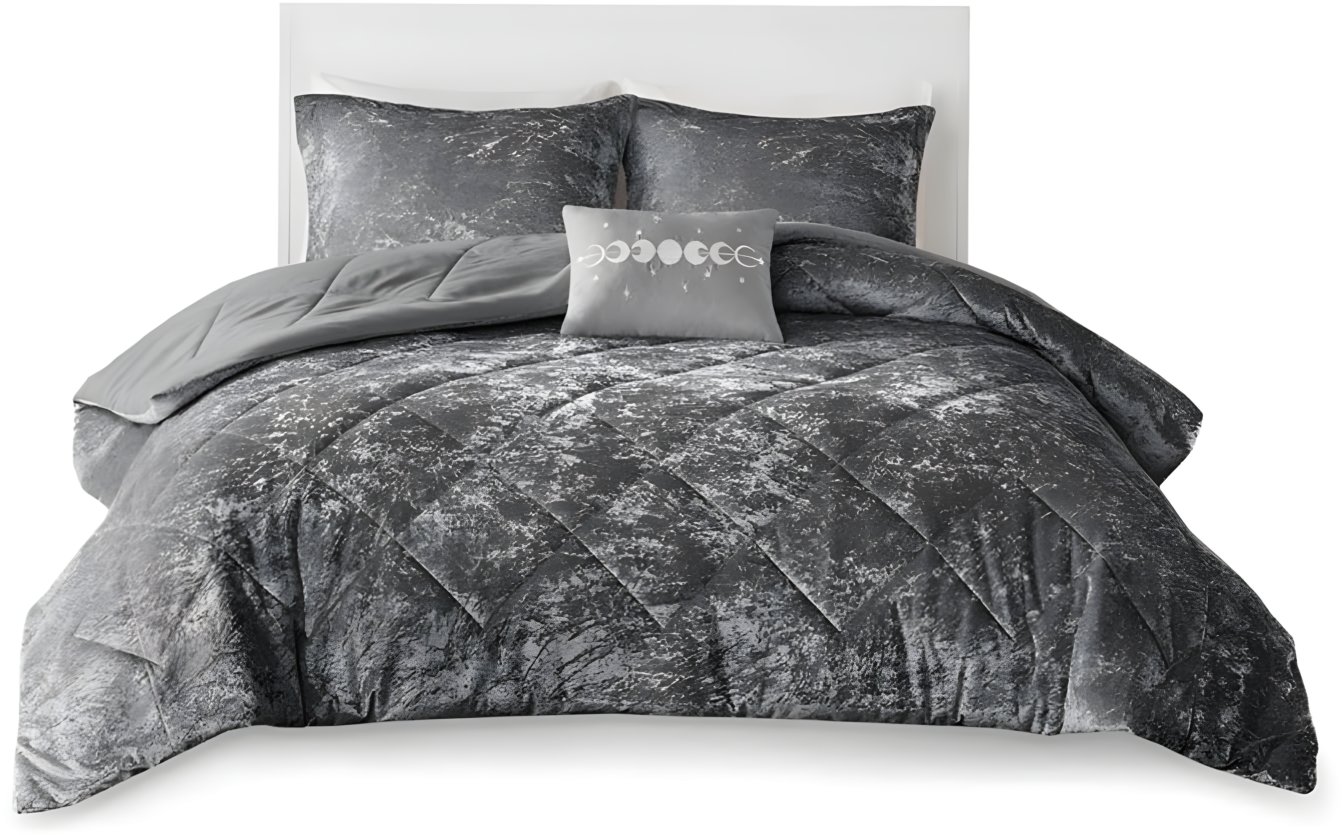 Felicia Crushed Velvet Comforter Set with Throw Pillow