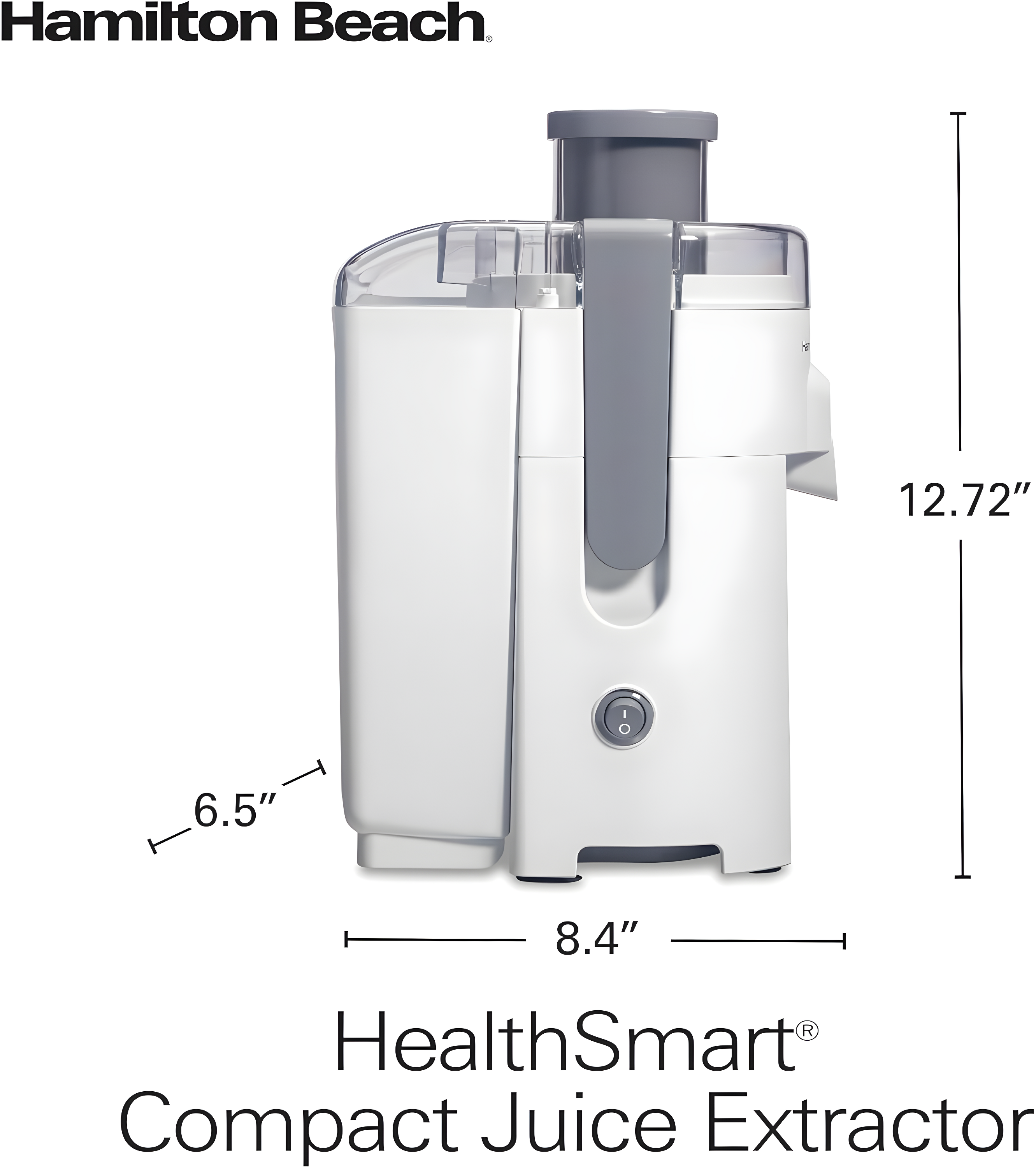 HealthSmart Juicer Machine, Compact Centrifugal Extractor, 2.4” Feed Chute for Fruits and Vegetables, Easy to Clean, BPA Free, 400W, White (67501)