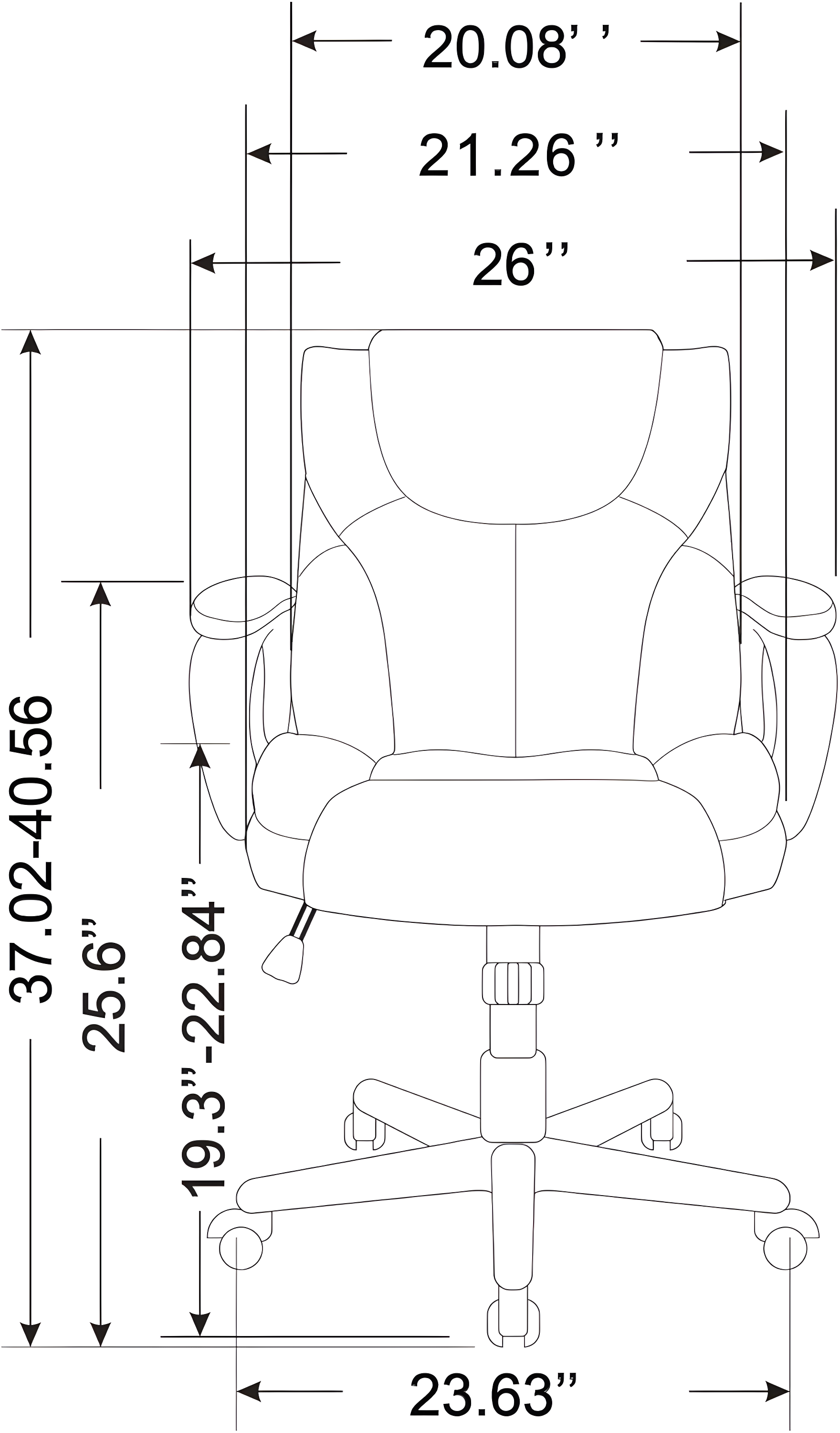 ® Mayhart Vinyl Mid-Back Chair, Black