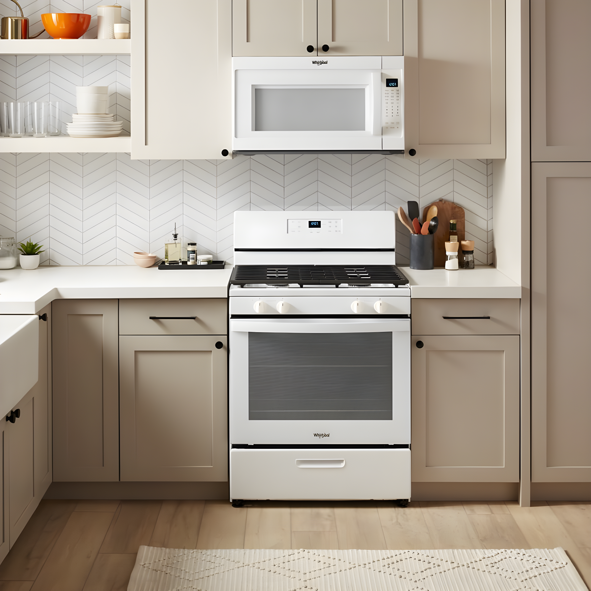 WHIRLPOOL WFG320M0MW 30" free standing gas range