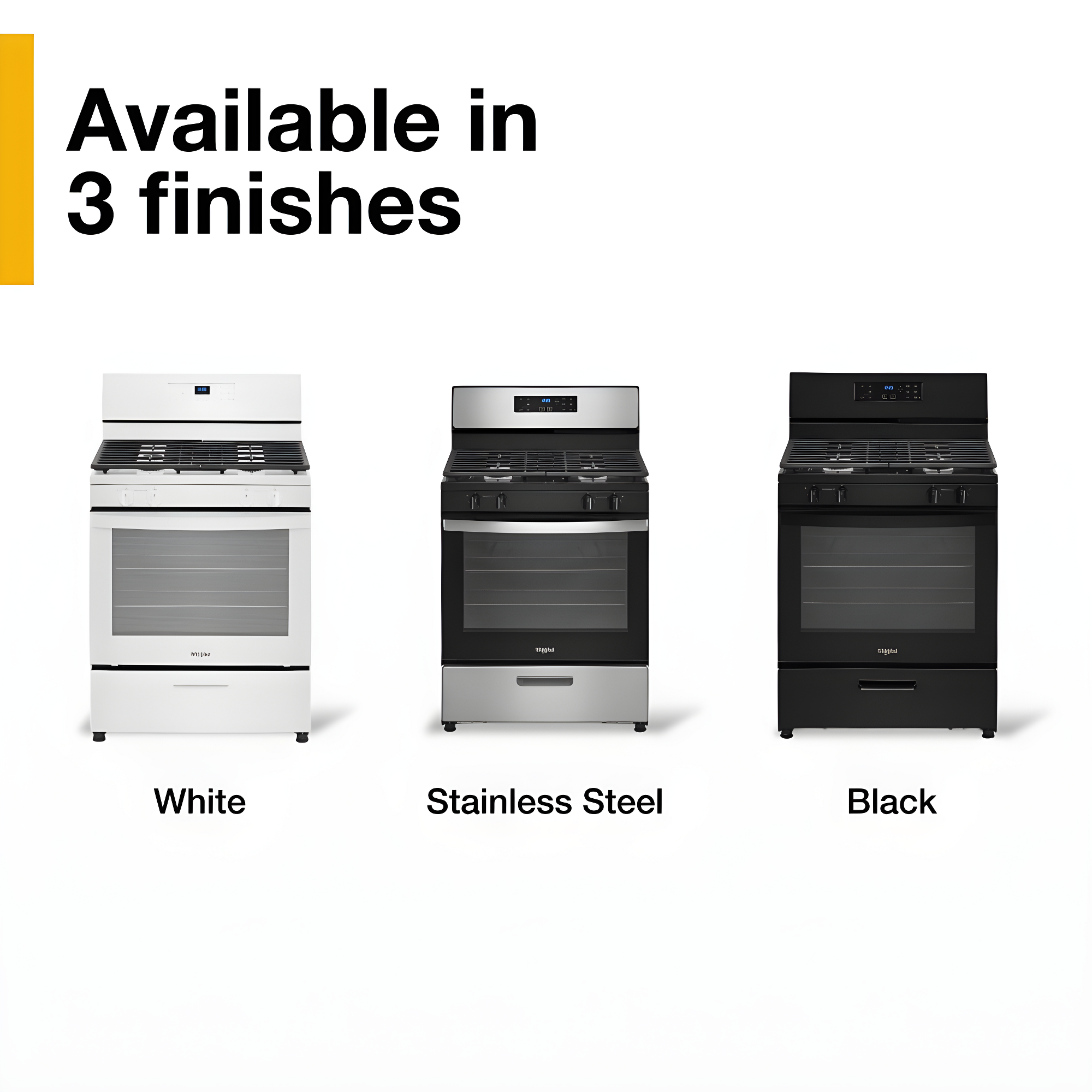 WHIRLPOOL WFG320M0MW 30" free standing gas range