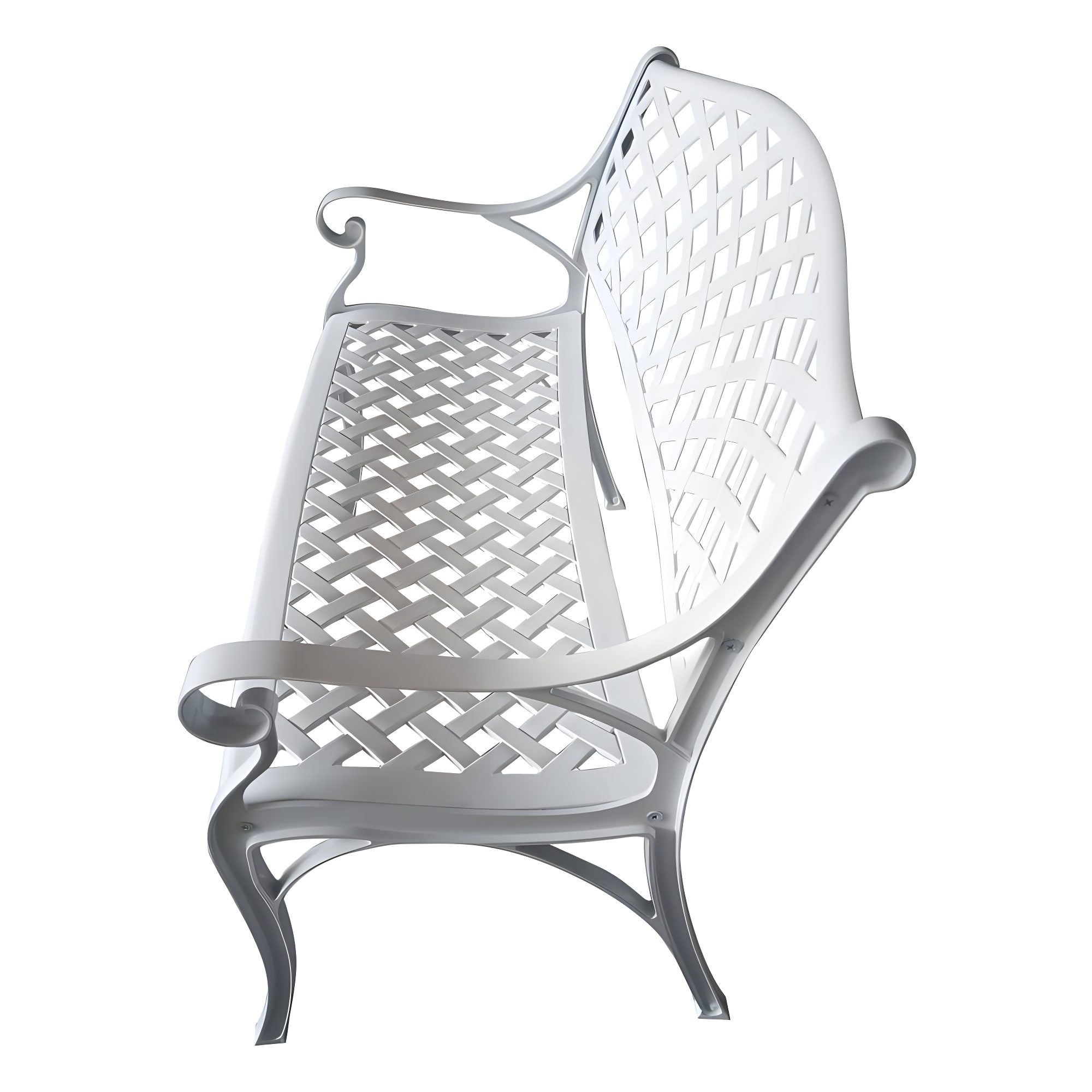 Oakland Living Outdoor Aluminum Modern Black Bronze Grey White Patio Bench Loveseat White