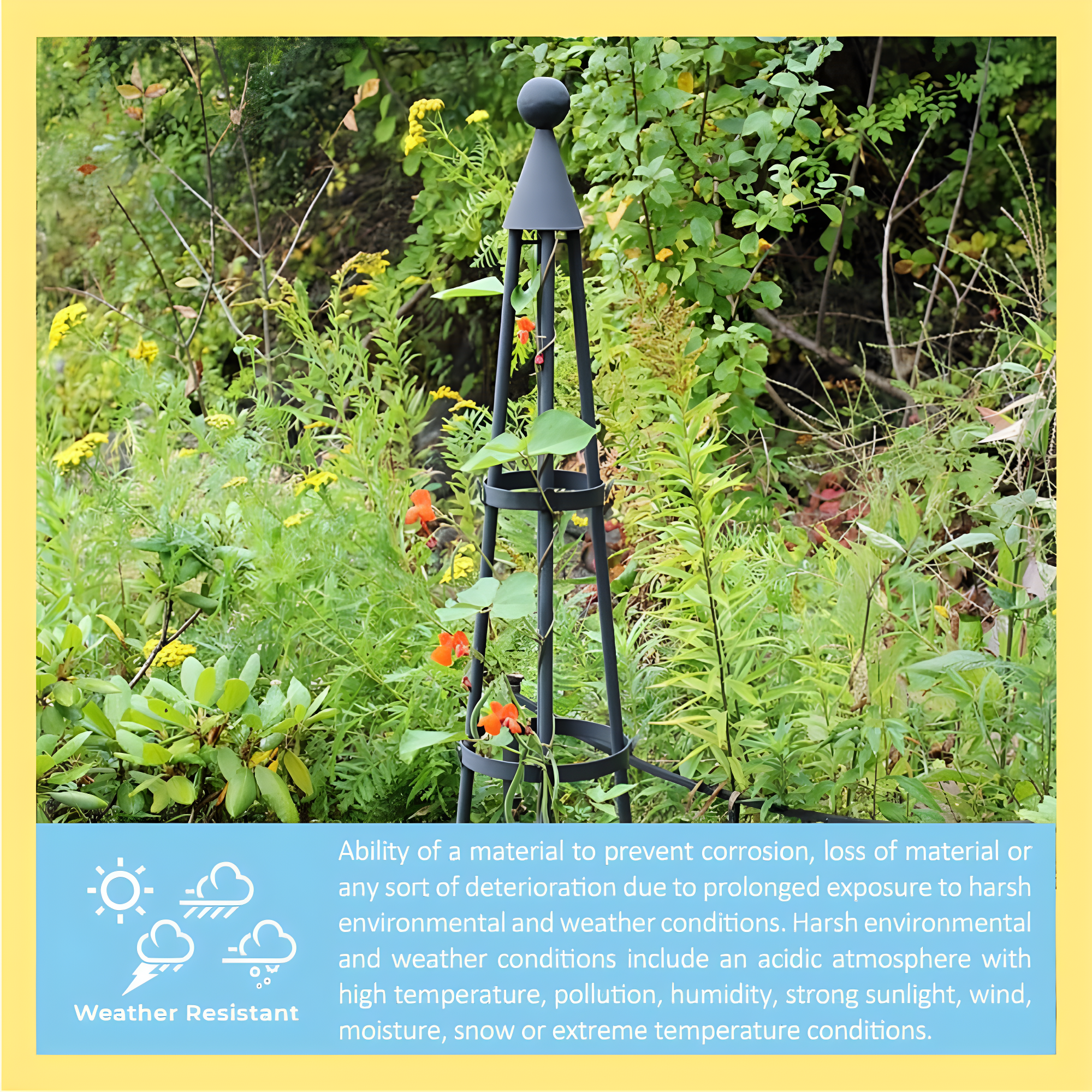 60" Tall Iron Obelisk Garden Trellis Graphite Powder Coat Finish - Achla Designs