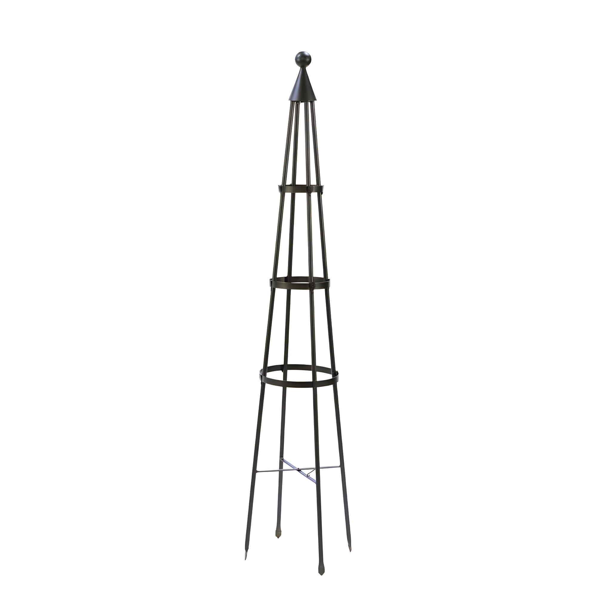 60" Tall Iron Obelisk Garden Trellis Graphite Powder Coat Finish - Achla Designs