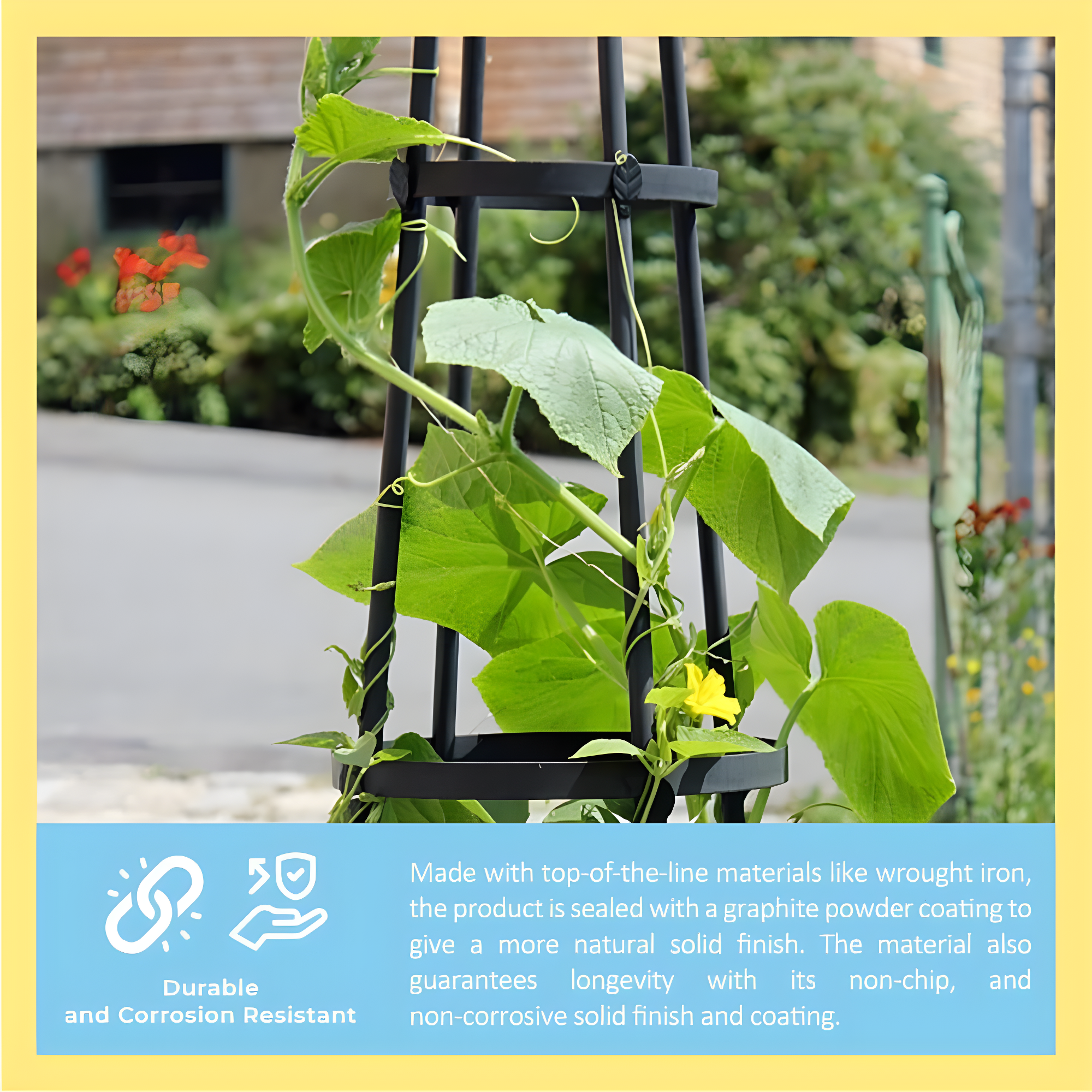 60" Tall Iron Obelisk Garden Trellis Graphite Powder Coat Finish - Achla Designs