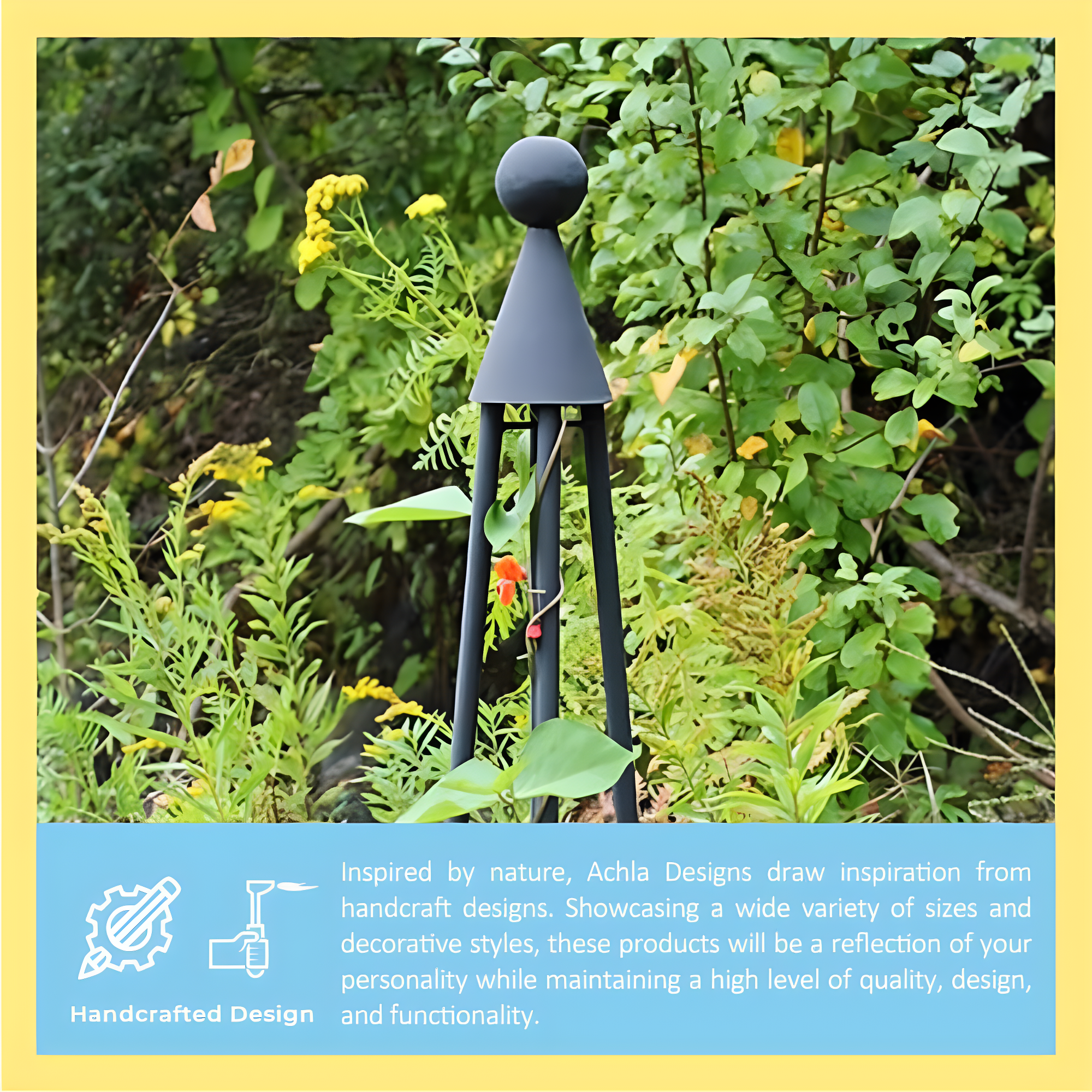 60" Tall Iron Obelisk Garden Trellis Graphite Powder Coat Finish - Achla Designs