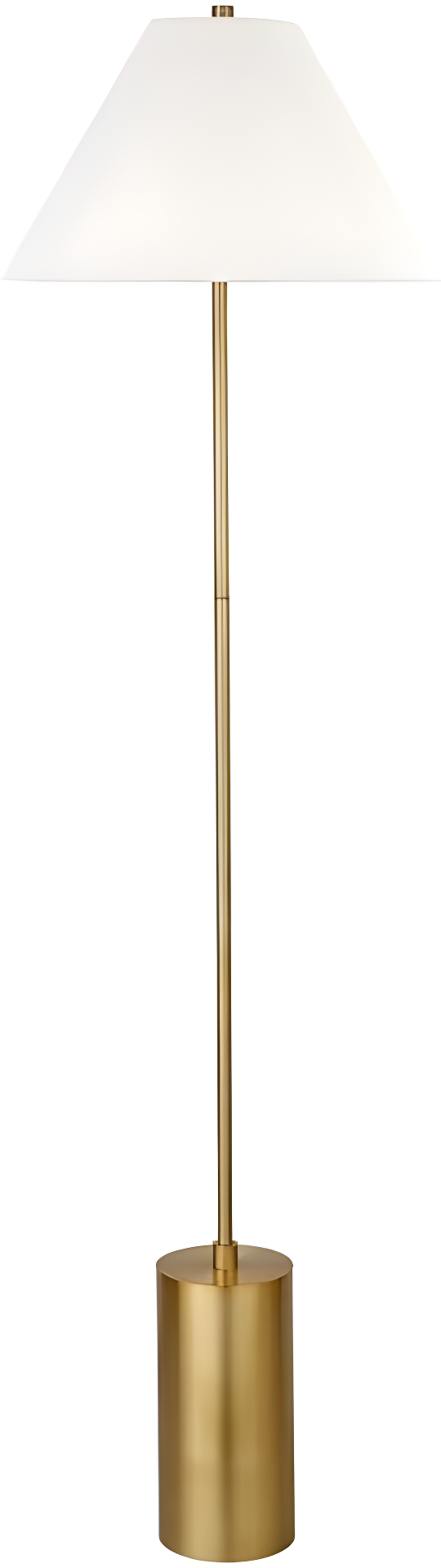 Evelyn&Zoe Somerset 64" Tall Floor Lamp with Empire Fabric Shade, Brass/White