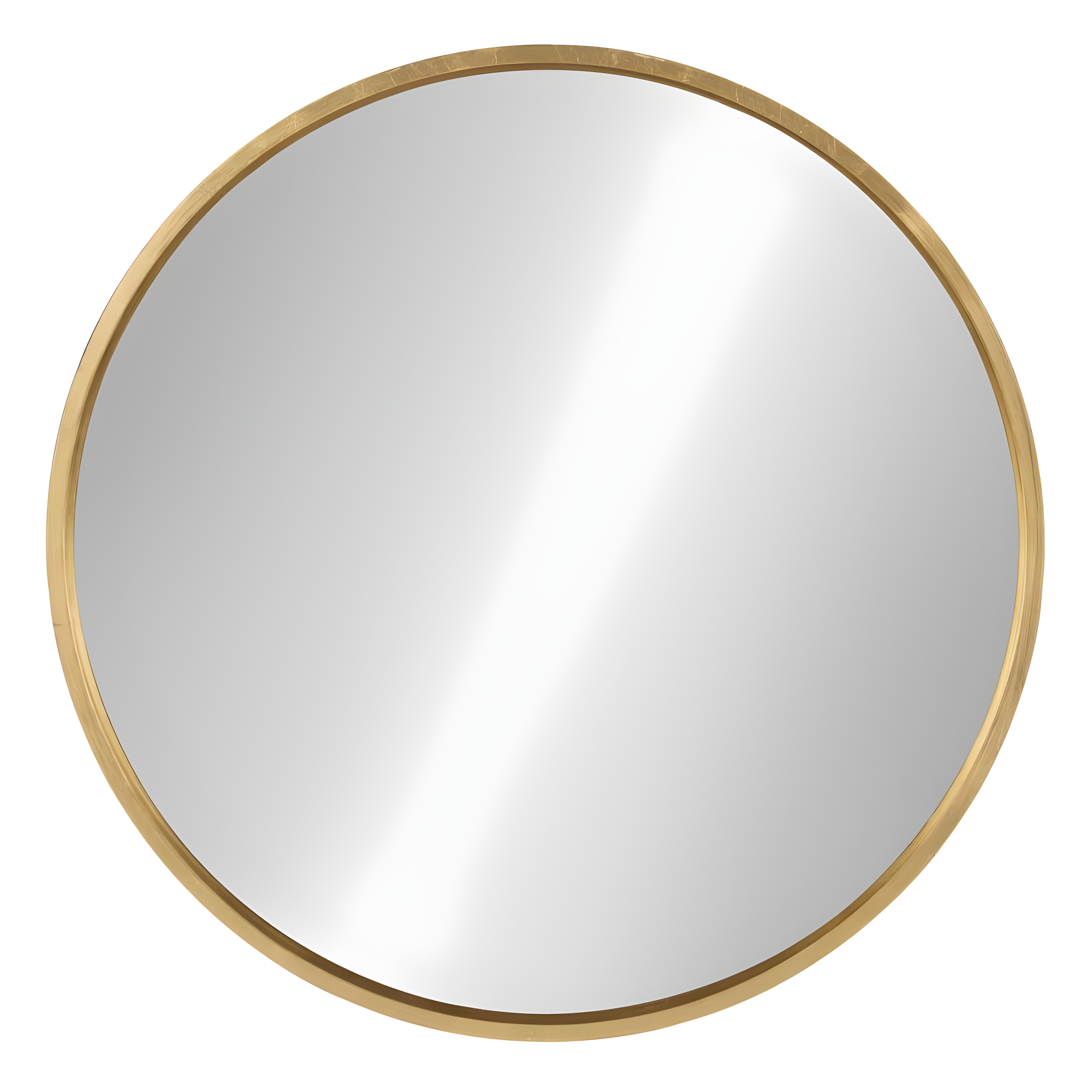 26" x 26" Travis Round Wood Accent Wall Mirror Gold - Kate and Laurel All Things Decor: Vanity, Decorative, No Assembly Required