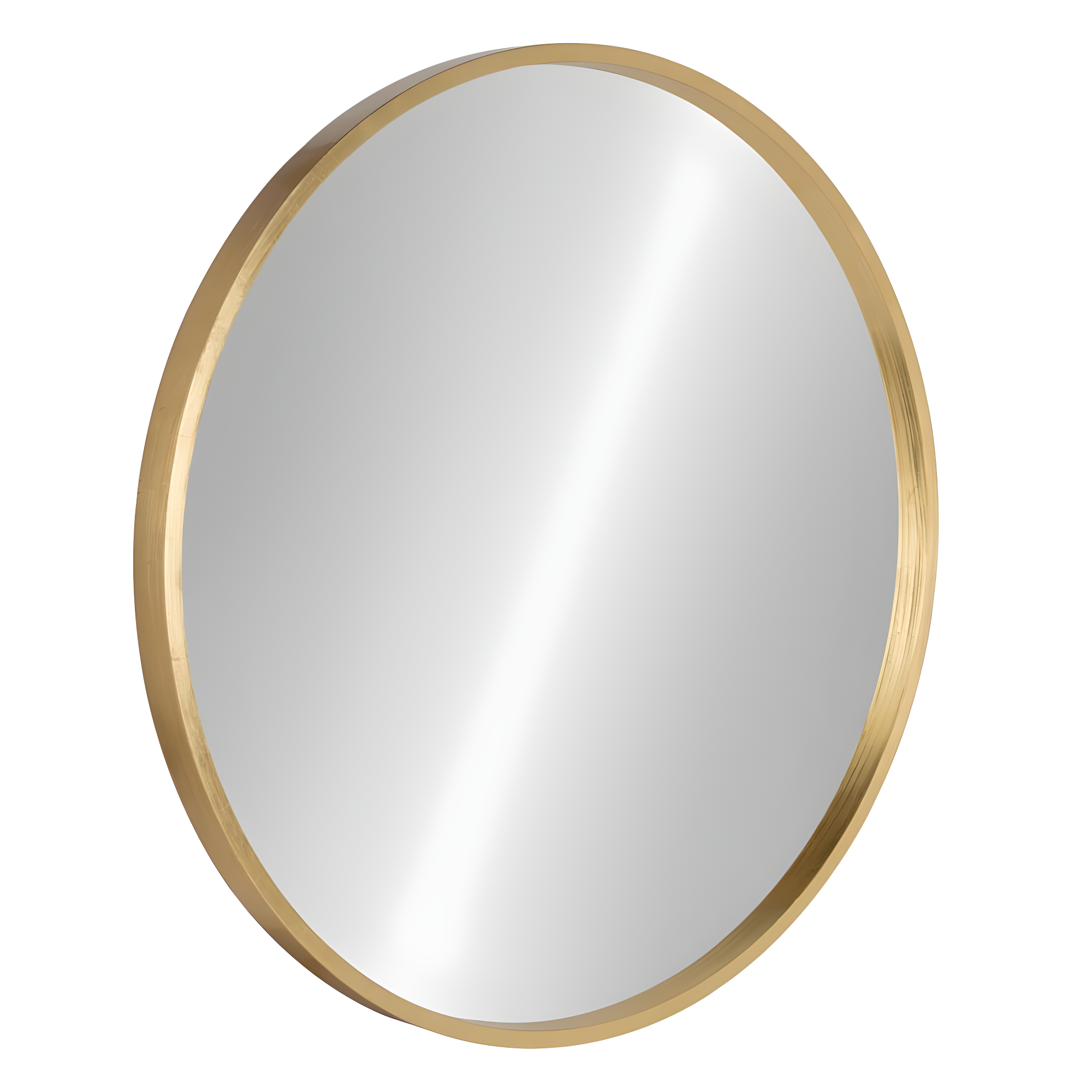 26" x 26" Travis Round Wood Accent Wall Mirror Gold - Kate and Laurel All Things Decor: Vanity, Decorative, No Assembly Required