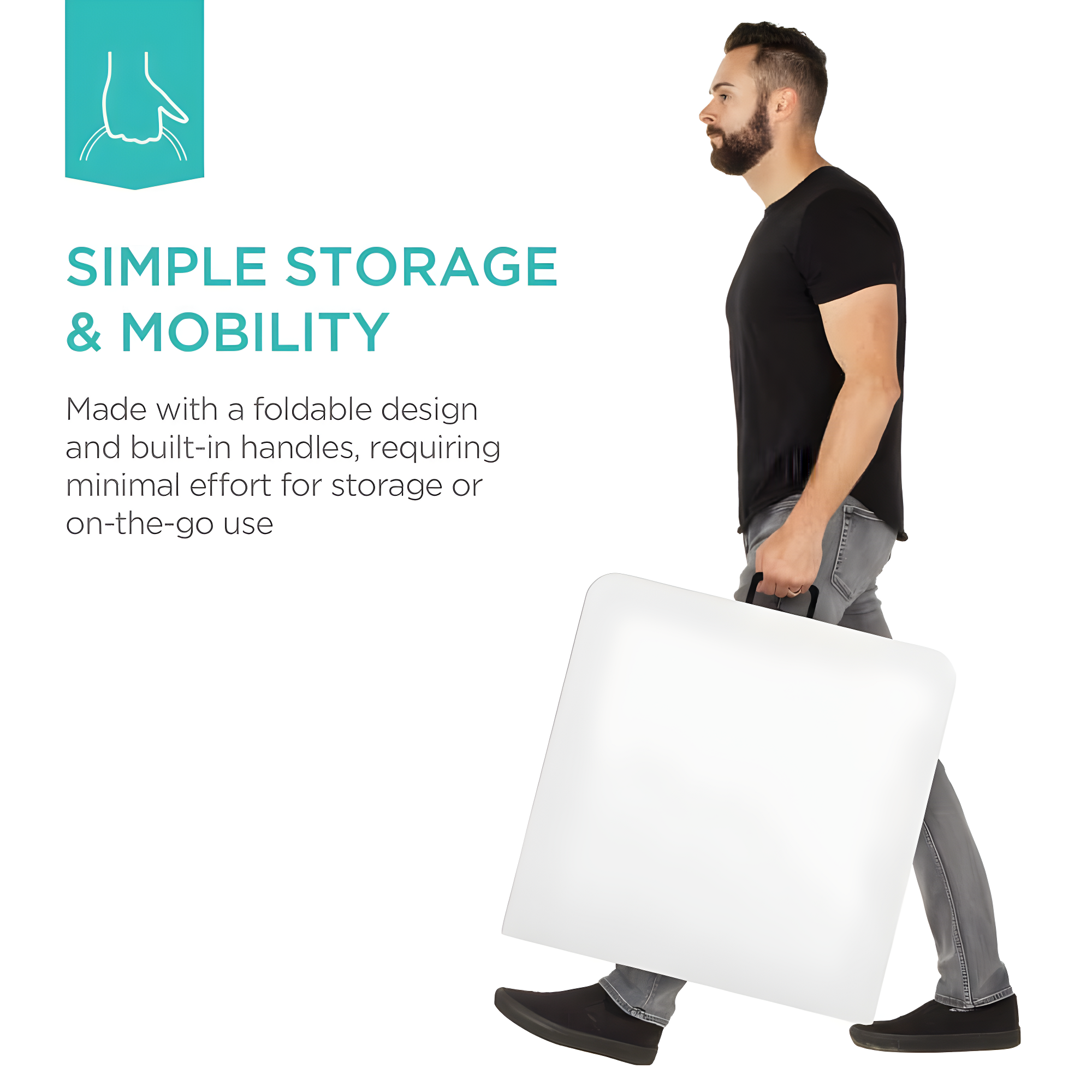 Best Choice Products Plastic Folding Table, Indoor Outdoor Heavy Duty Portable w/ Handle, Lock for Picnic