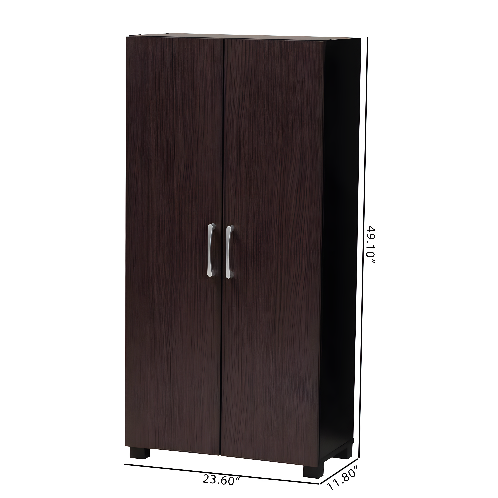 Marine Wenge Finished 2 Door Wood Entryway Shoe Storage Cabinet Brown - Baxton Studio: Organizer for 12 Pairs, Air Circulation Design