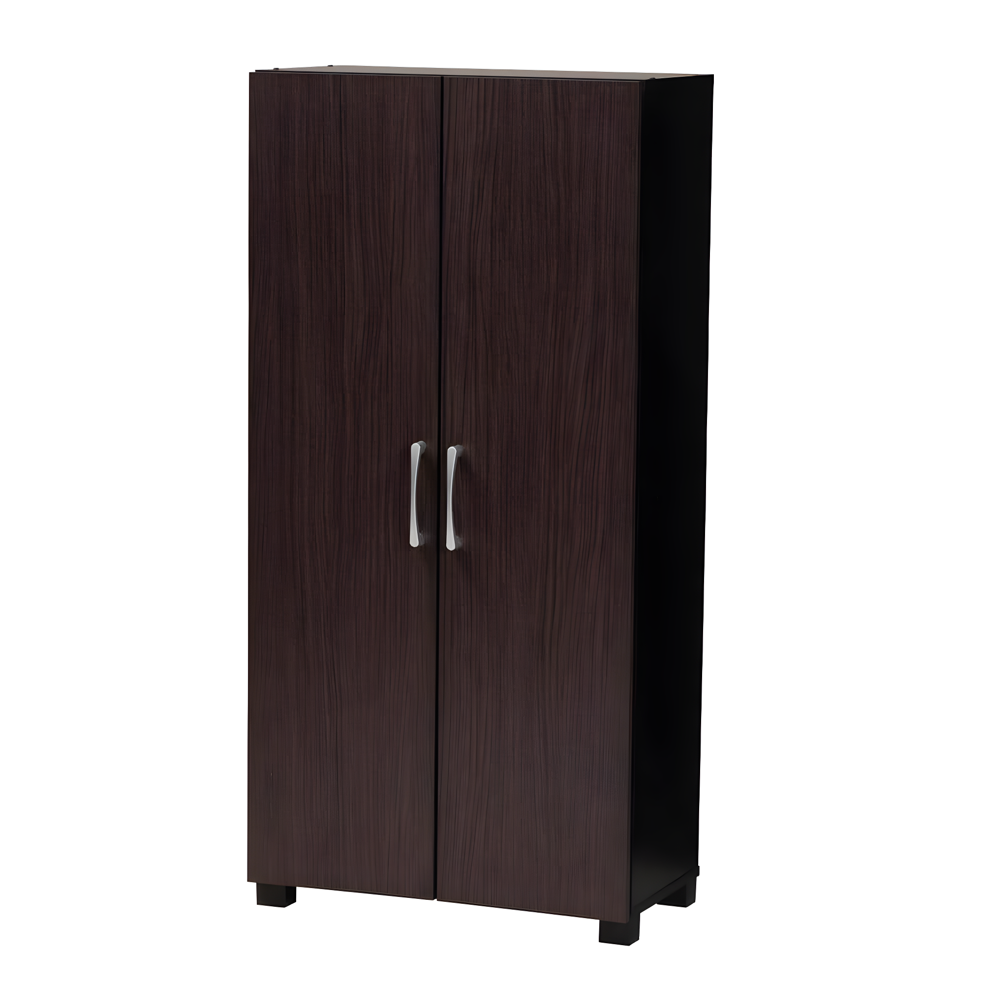Marine Wenge Finished 2 Door Wood Entryway Shoe Storage Cabinet Brown - Baxton Studio: Organizer for 12 Pairs, Air Circulation Design