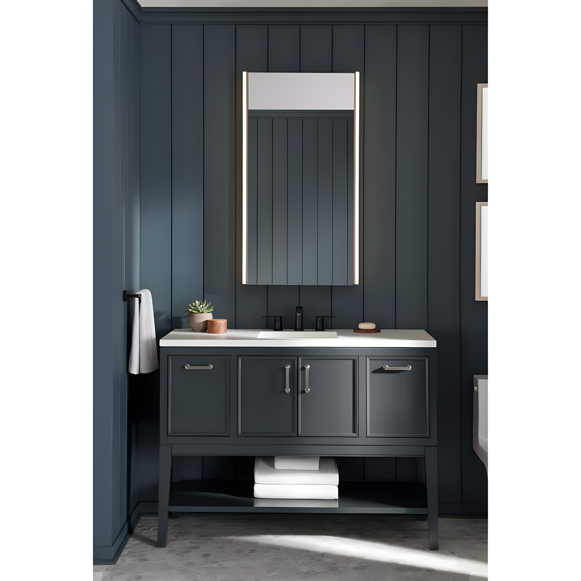 Maxstow Surface Mount Frameless Medicine Cabinet with LED Lighting