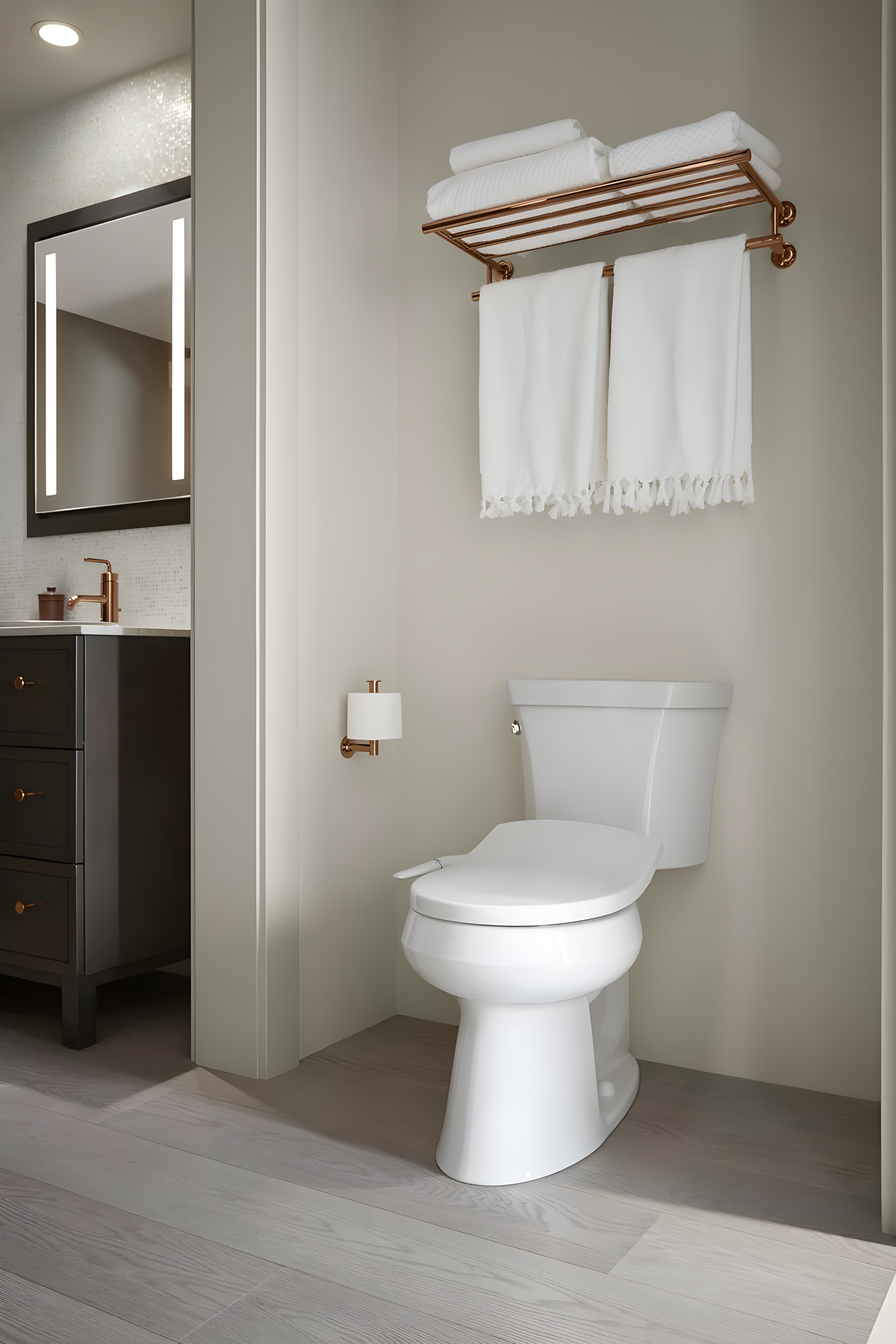 PureWash M250 Round Bidet Toliet Seat, Manual Non-Electric Bidets for Existing Toilets