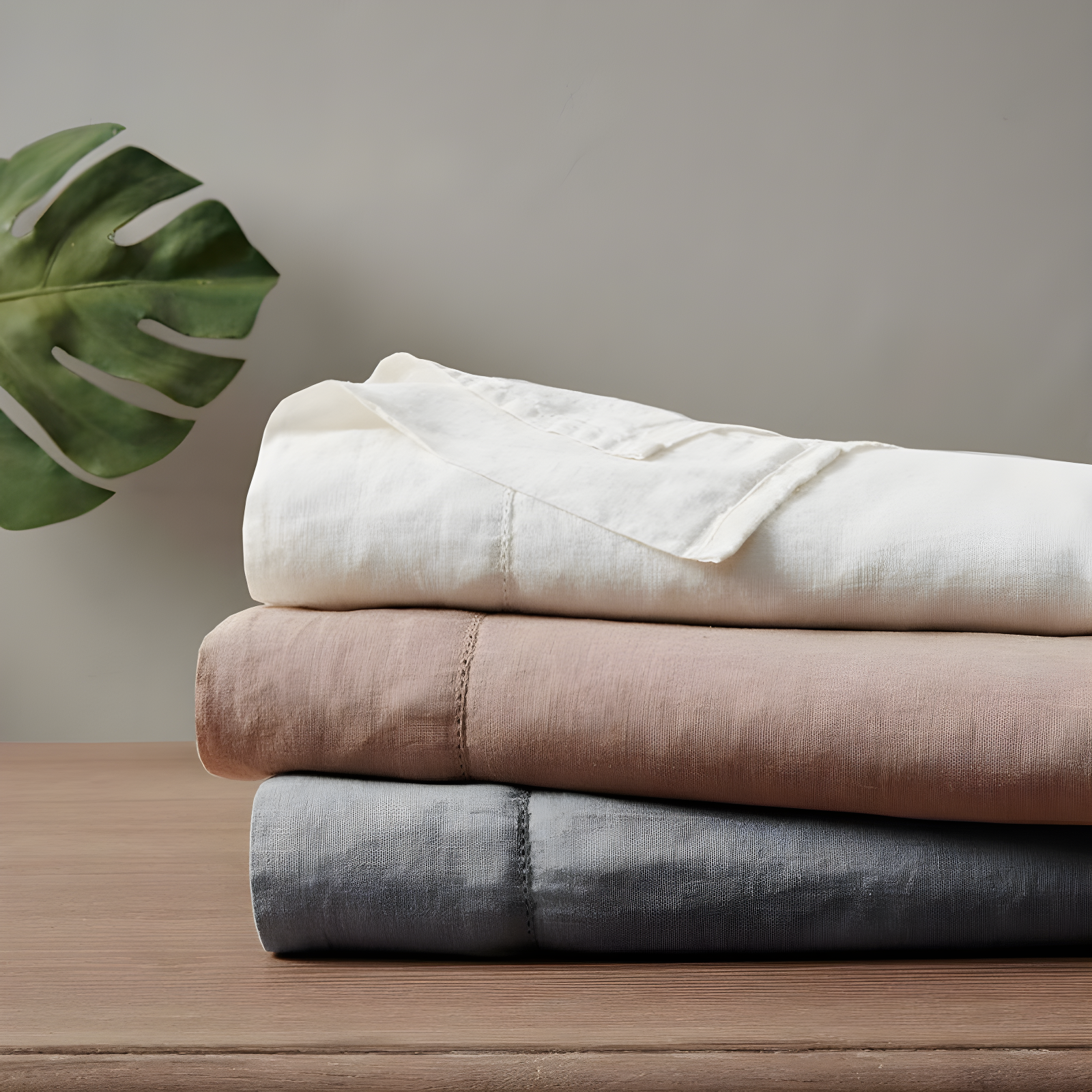 Madison Park Linen Blend 4 Piece Sheet Set