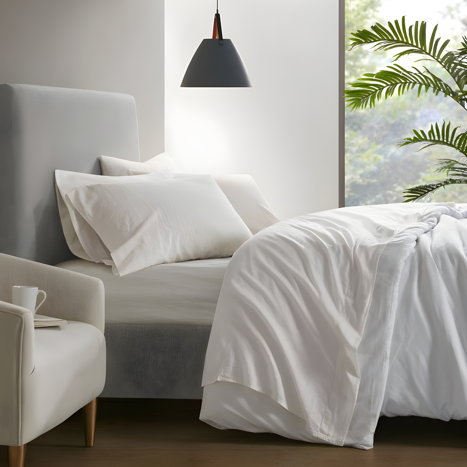 Madison Park Linen Blend 4 Piece Sheet Set