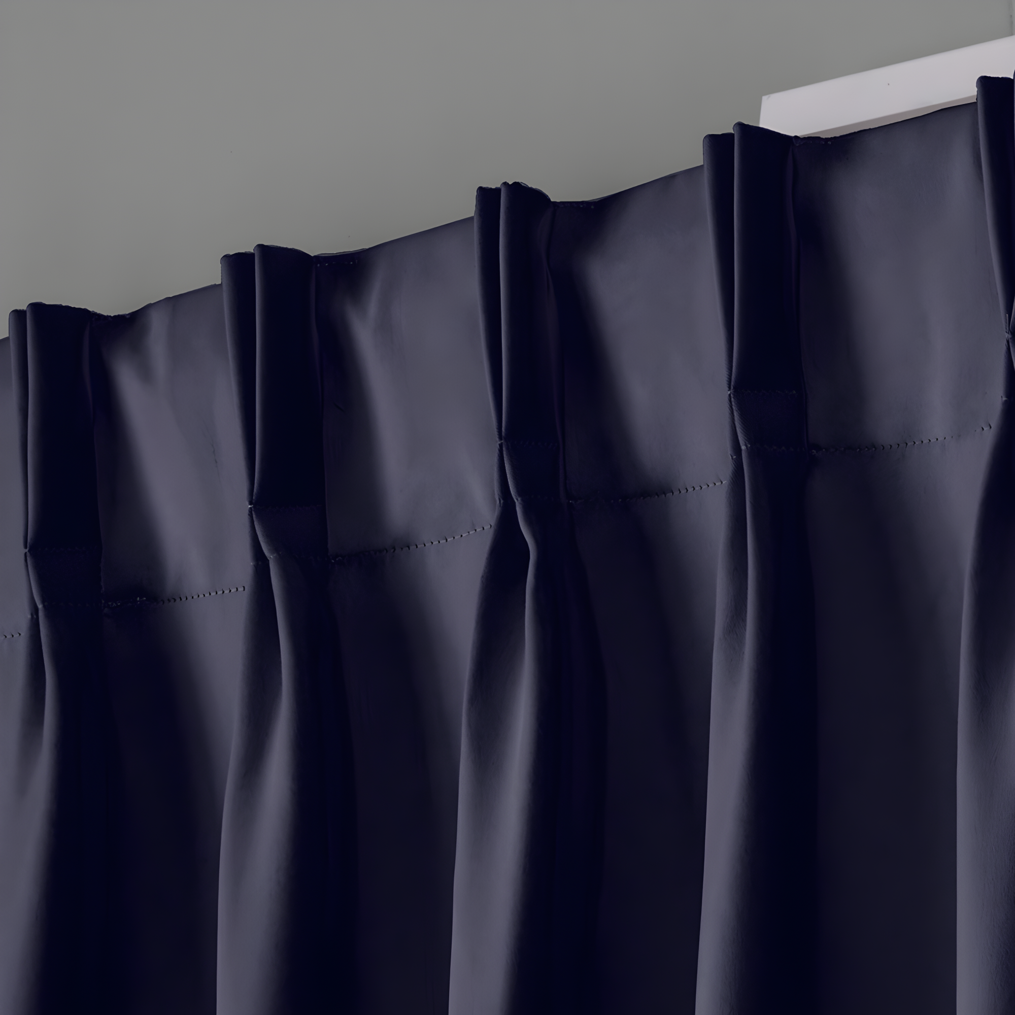 Set of 2 84"x52" Sateen Pinch Pleat Woven Blackout Back Tab Window Curtain Panel Blue Blue - Exclusive Home: Thermal Insulated Drapes