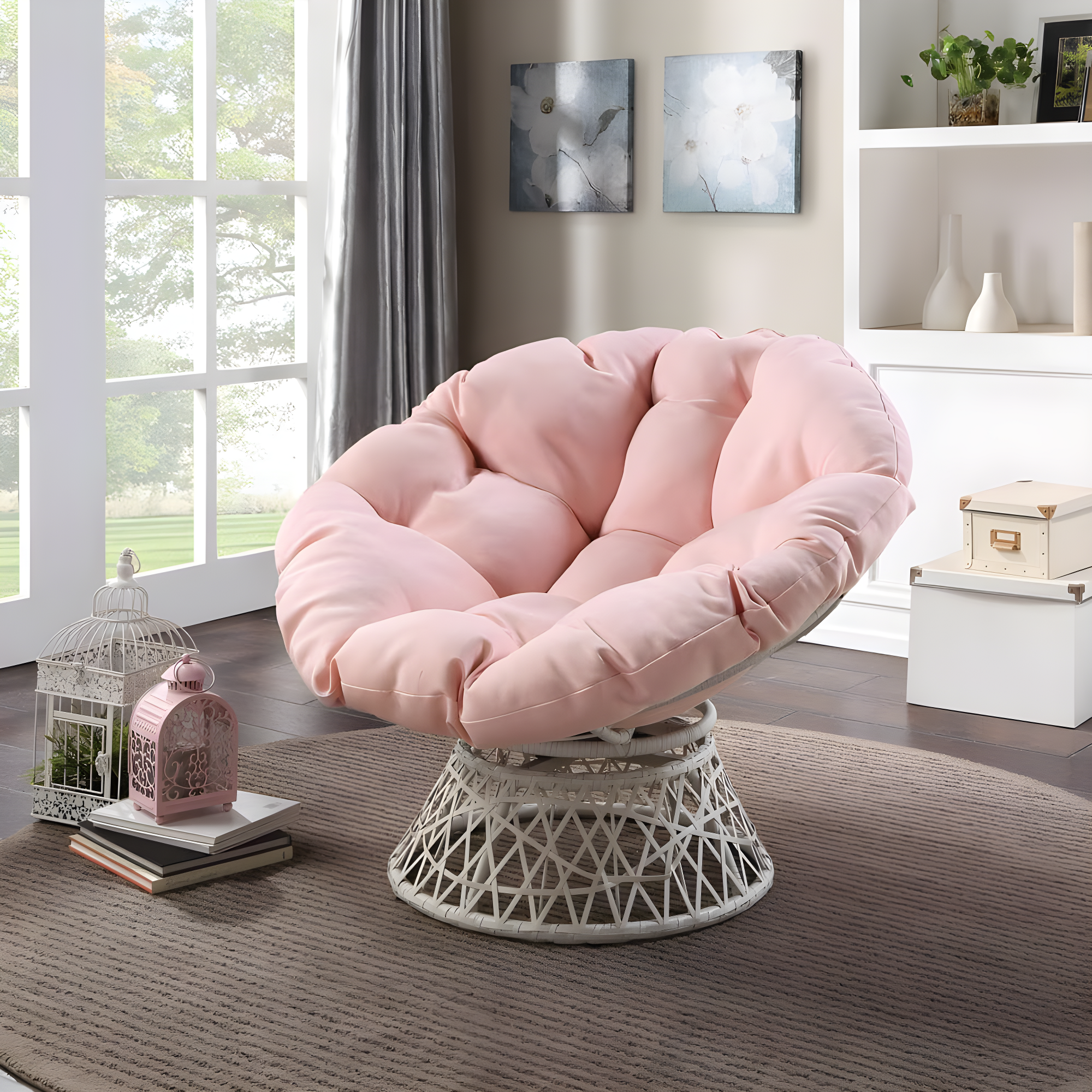Bayou Breeze Papasan Chair with 360-Degree Swivel