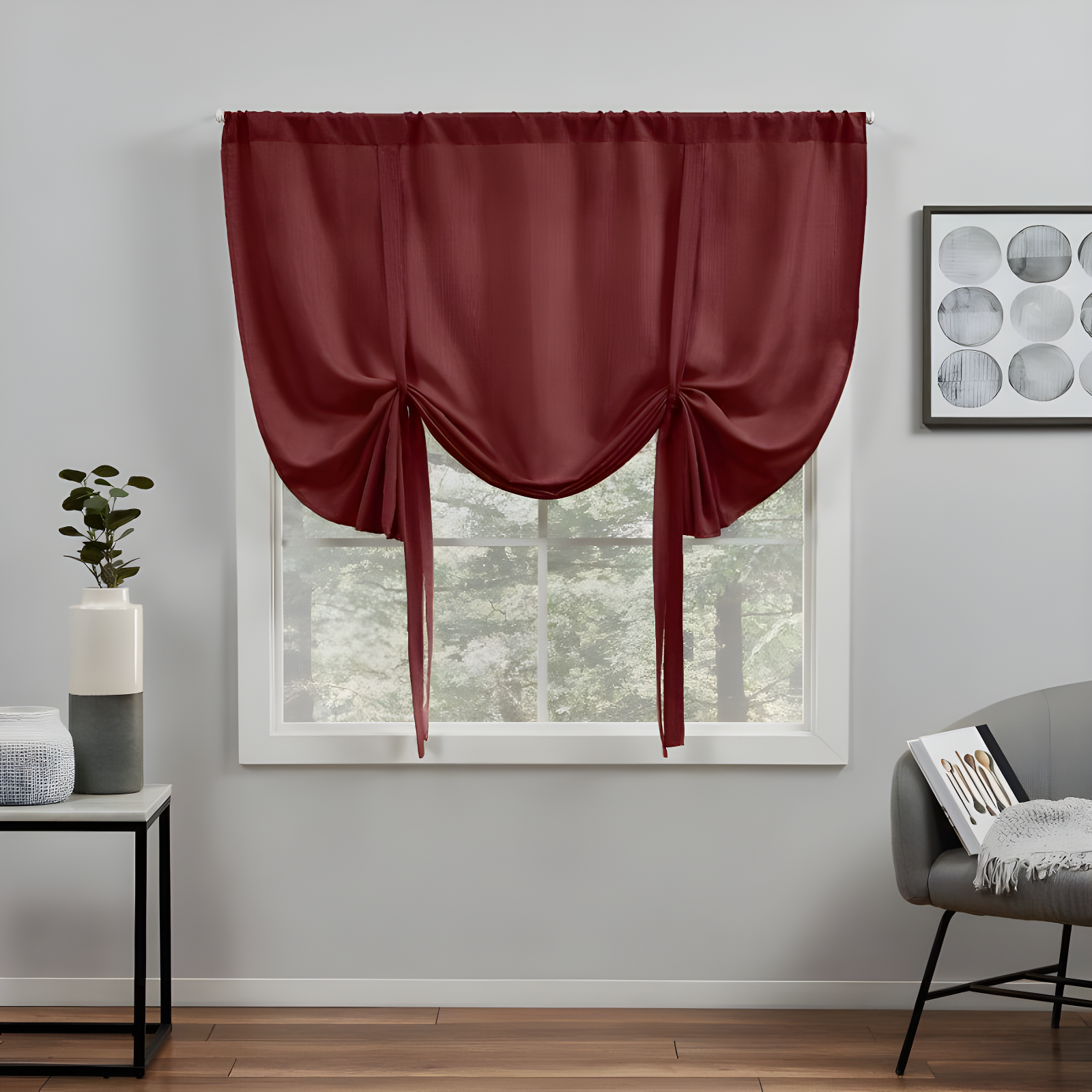 Amalgamated Textiles Exclusive Home Loha Light Filtering Rod Pocket Tie Up Shade