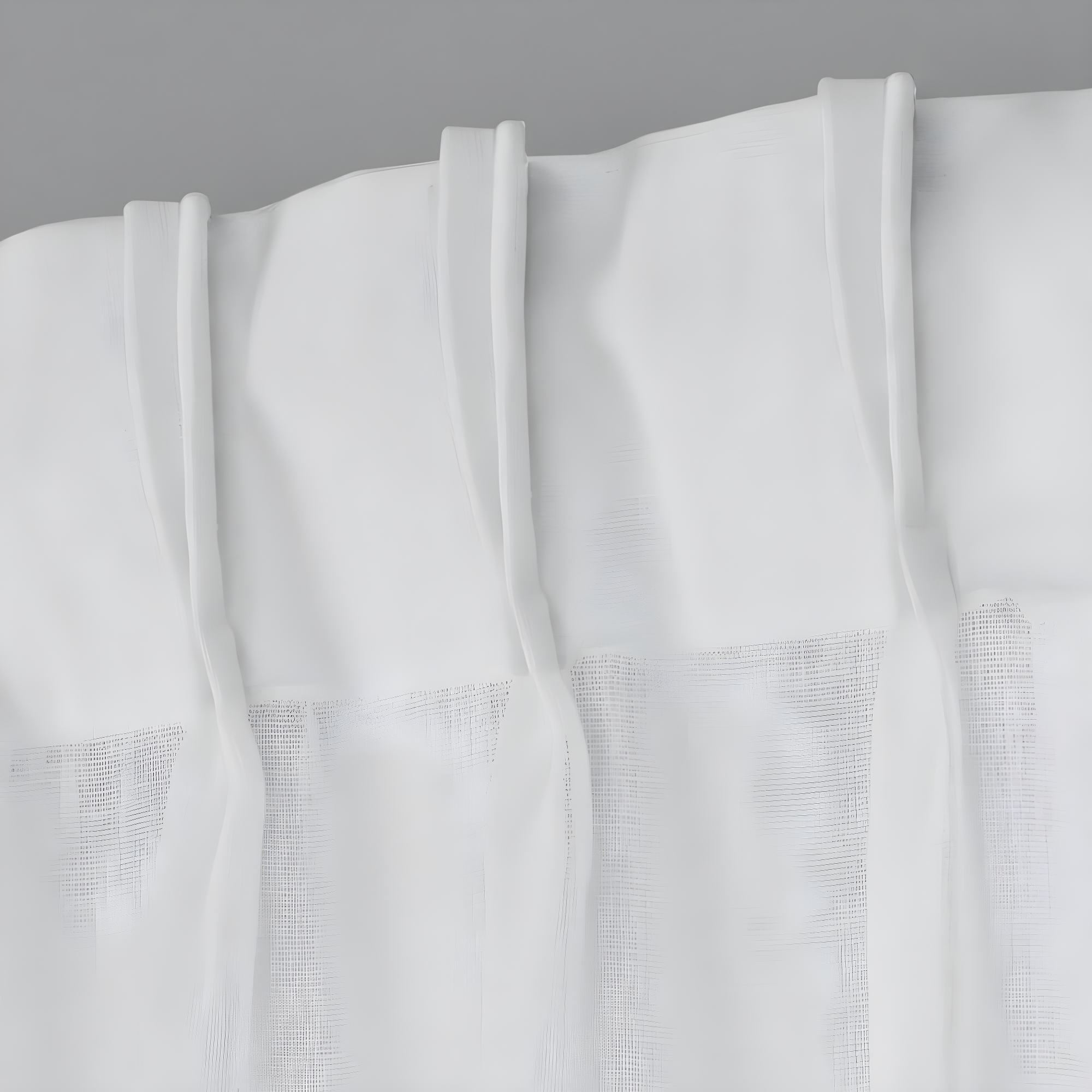 Set of 2 (84"x50") Belgian Pinch Pleats Sheer Window Curtain Panel White - Exclusive Home: Modern Back Tab Design