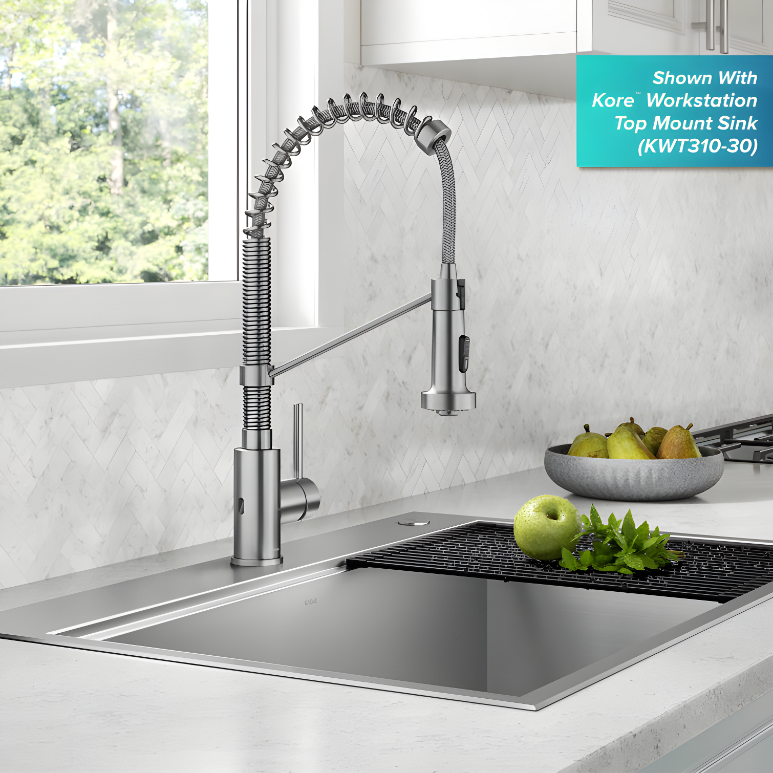 Kraus Bolden Touchless Sensor Commercial Style 2-Function Single Handle Pull-Down Kitchen Faucet