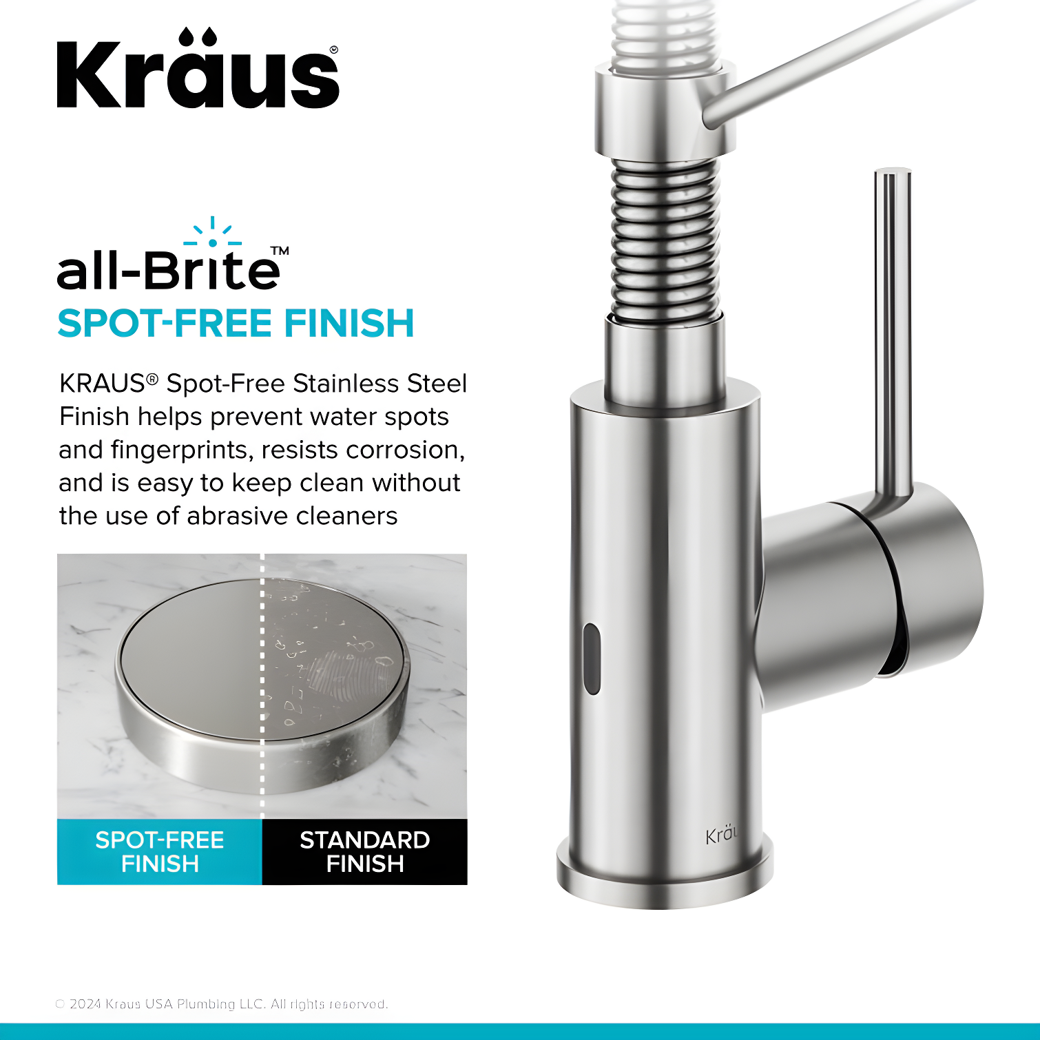 Kraus Bolden Touchless Sensor Commercial Style 2-Function Single Handle Pull-Down Kitchen Faucet