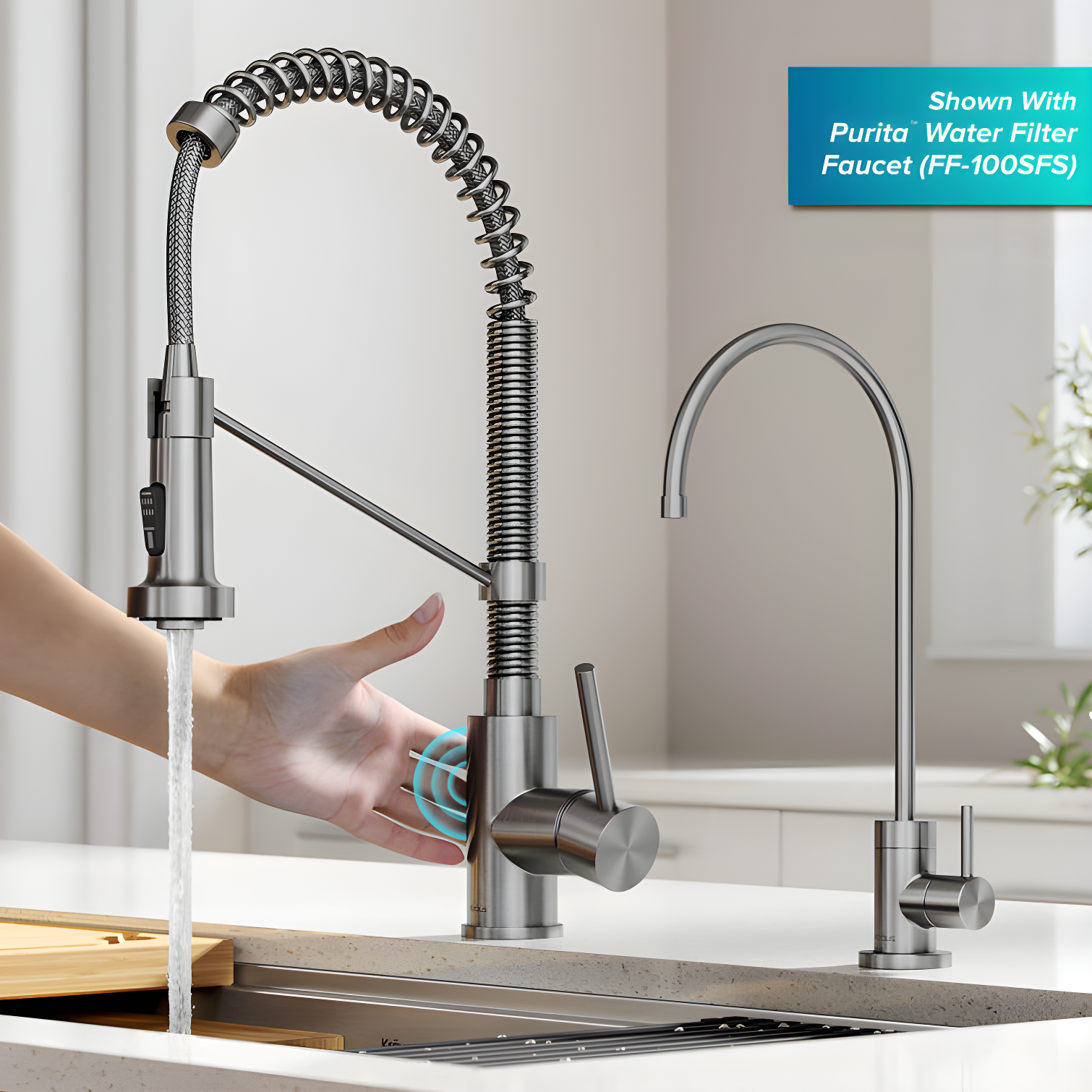 Kraus Bolden Touchless Sensor Commercial Style 2-Function Single Handle Pull-Down Kitchen Faucet