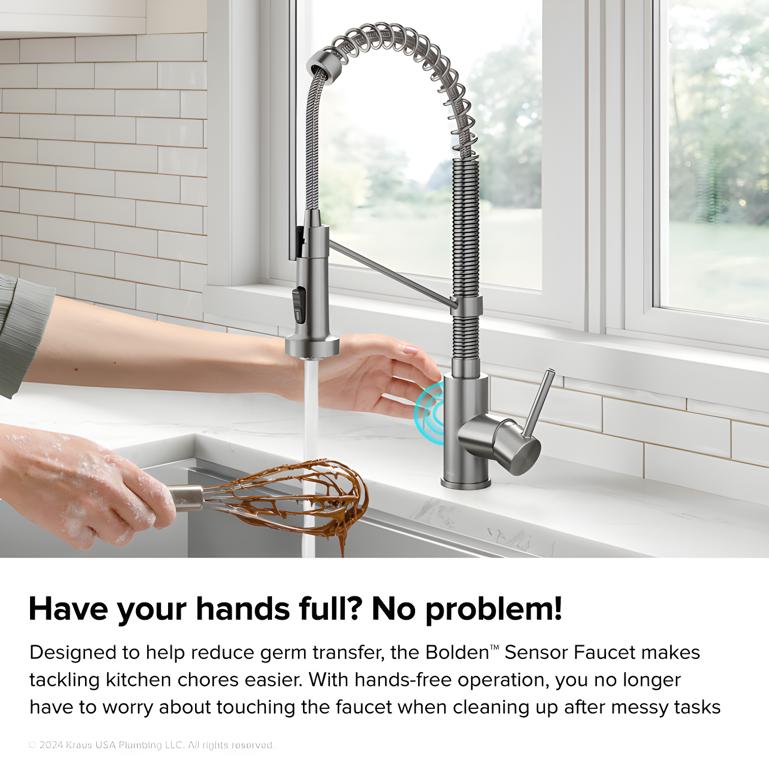 Kraus Bolden Touchless Sensor Commercial Style 2-Function Single Handle Pull-Down Kitchen Faucet