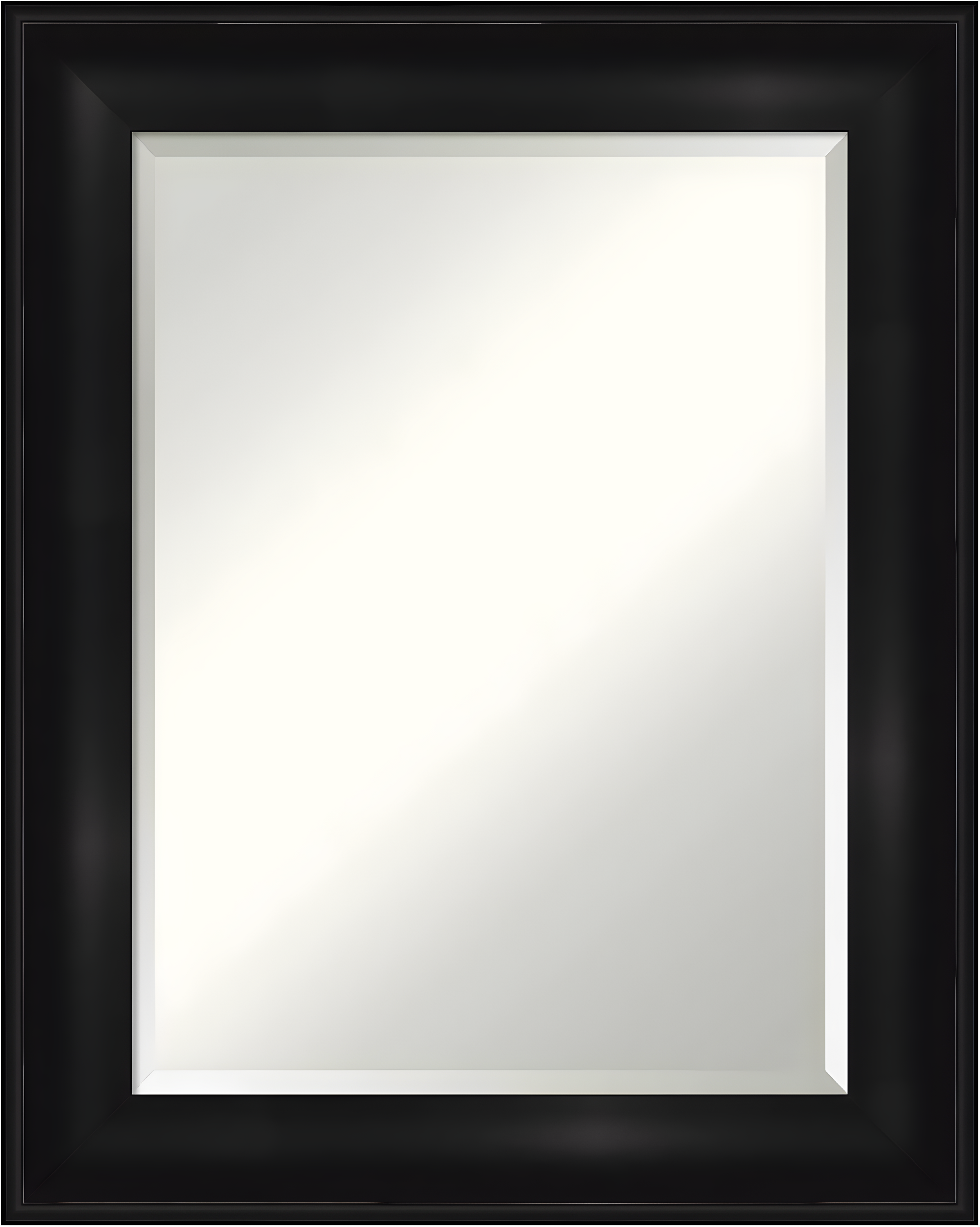 24" x 30" Non-Beveled Grand Black Wall Mirror - Amanti Art: Modern Rectangle, Polystyrene Frame