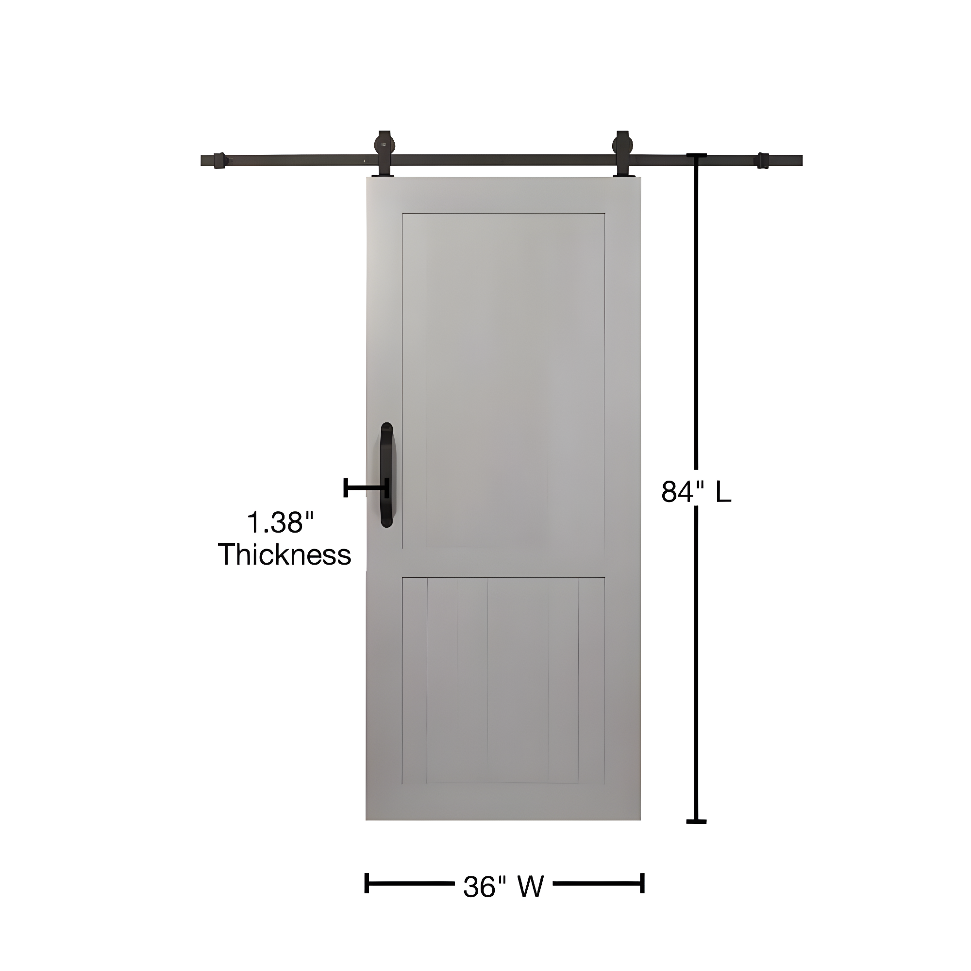 Millbrooke 84'' Hollow Paneled with Installation Hardware Kit Barn Door