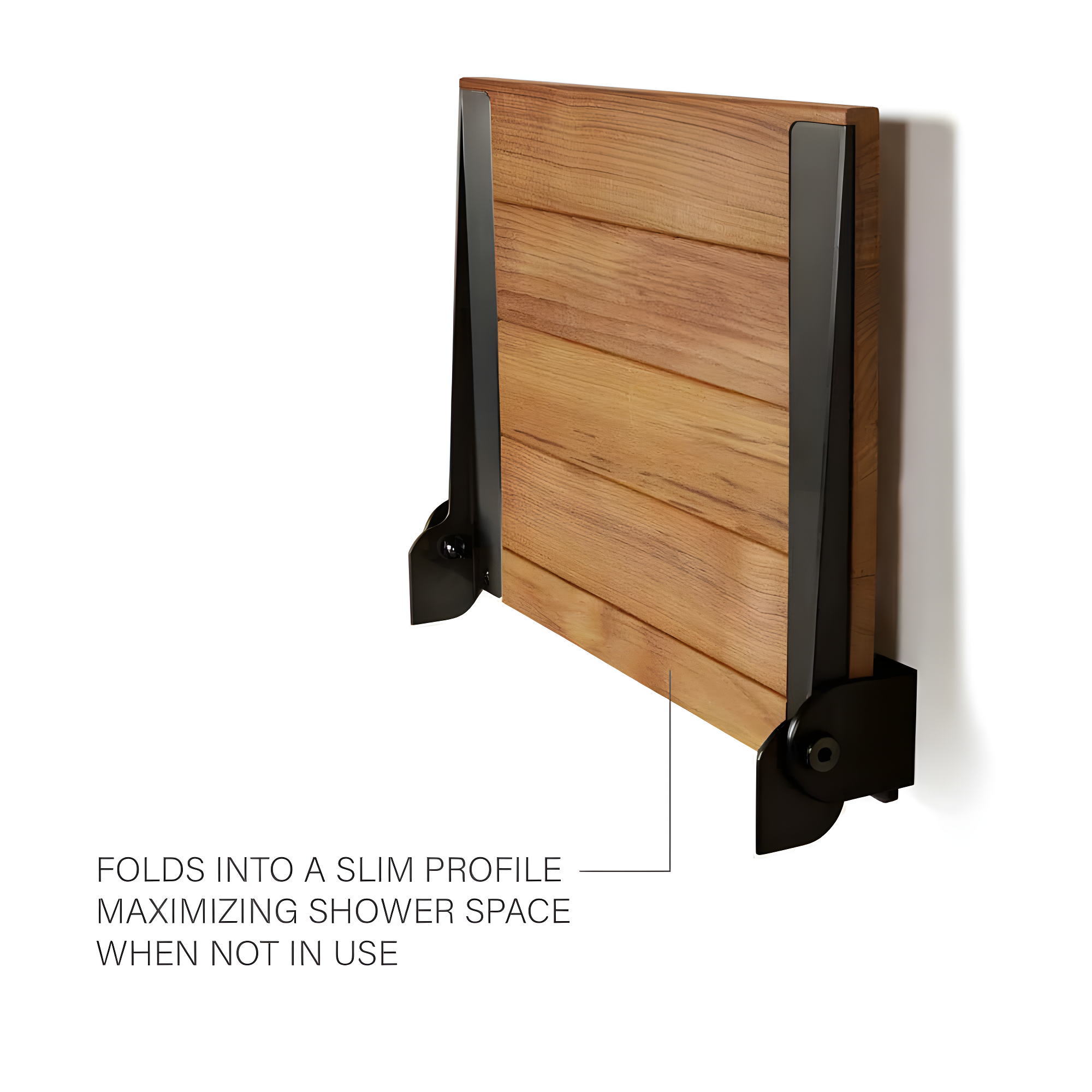 SlimLine Teak Wood Folding Shower Bench Seat