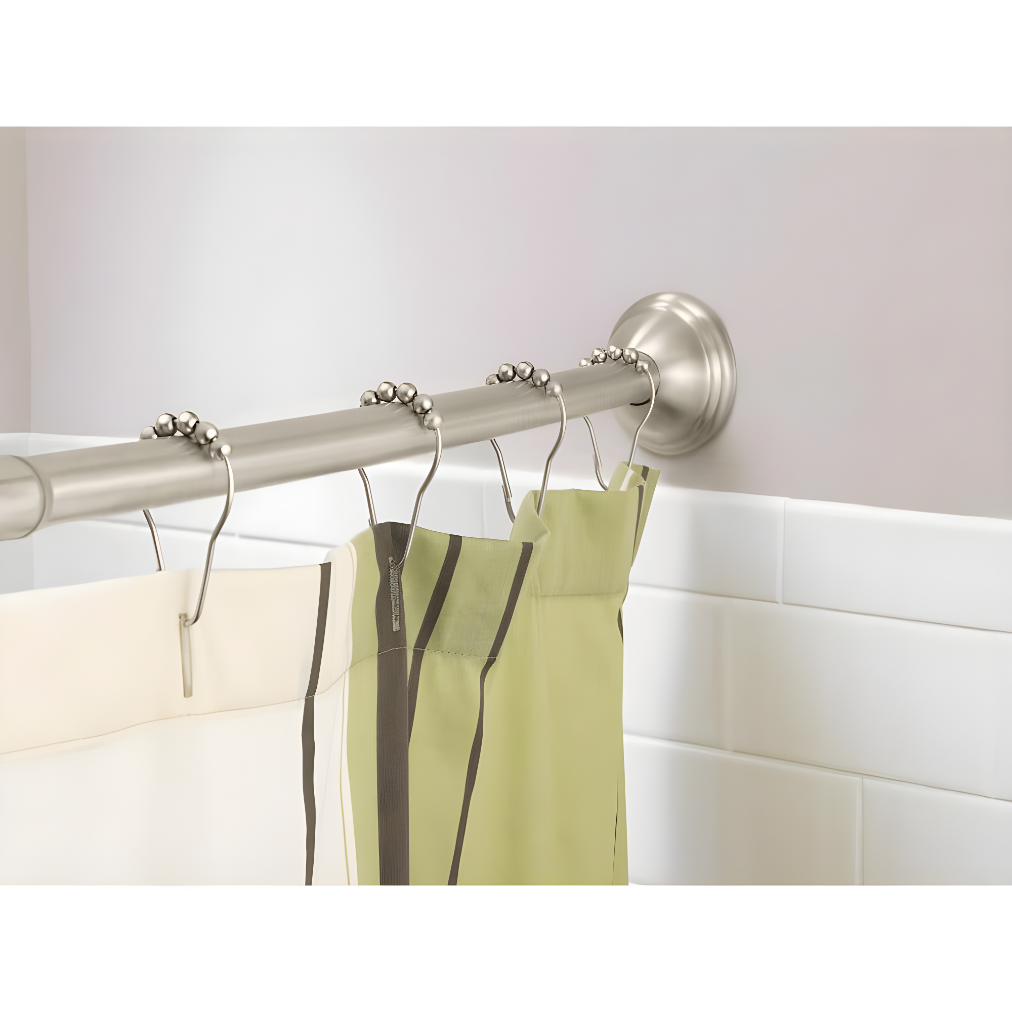 Moen 54-Inch to 72-Inch Adjustable Length Fixed Mount Single Curved Shower Curtain Rod