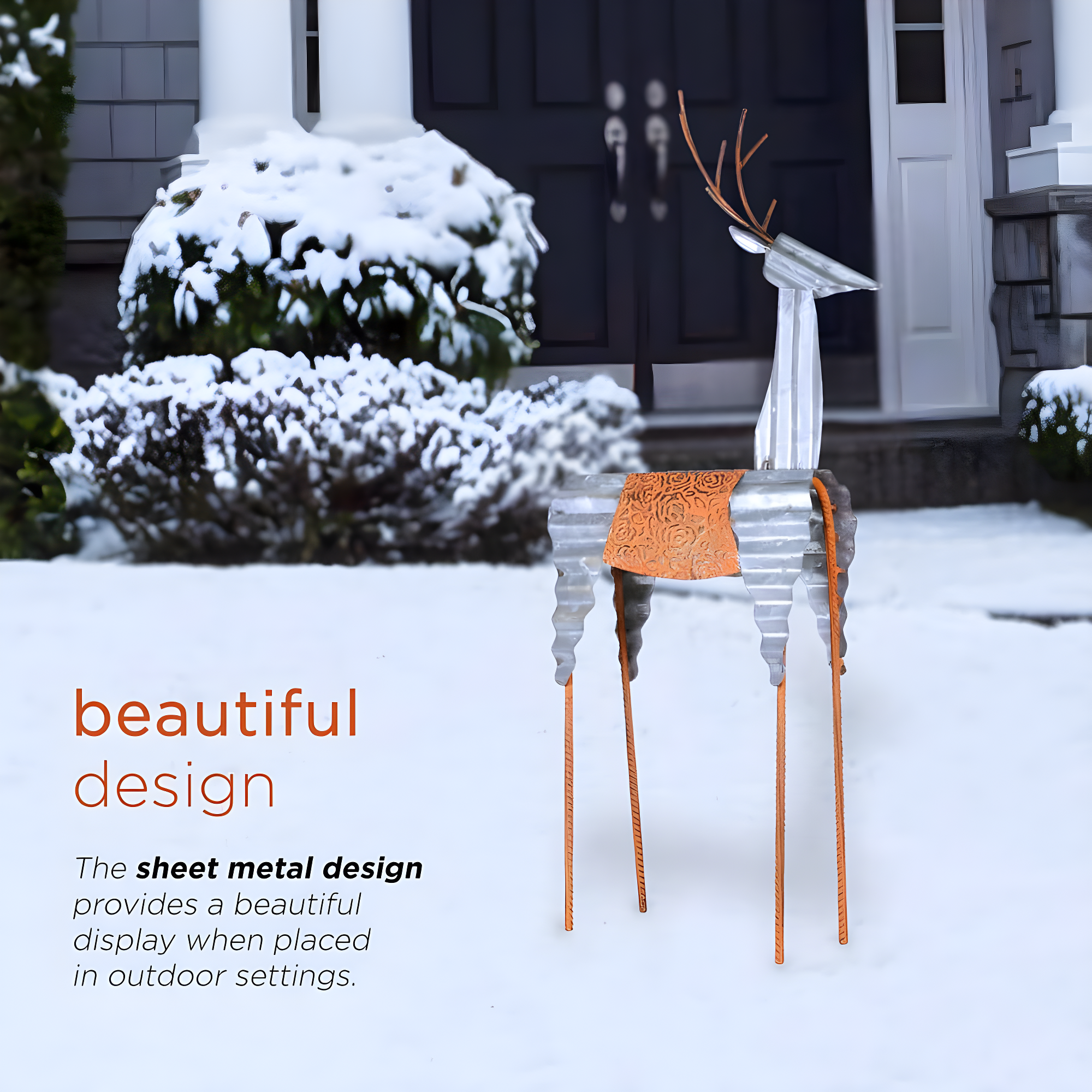 Alpine Corporation Sheet Metal Reindeer Decor