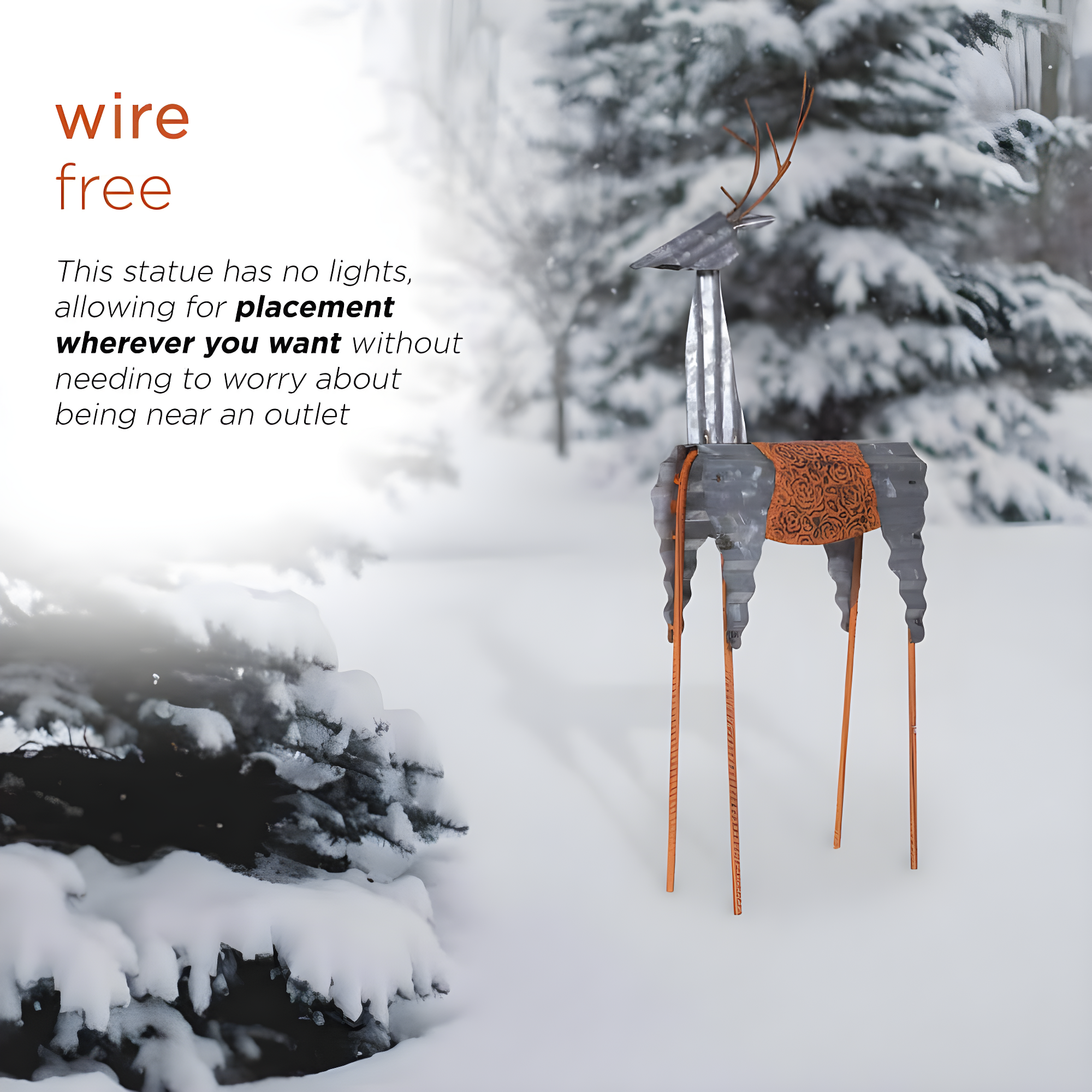 Alpine Corporation Sheet Metal Reindeer Decor