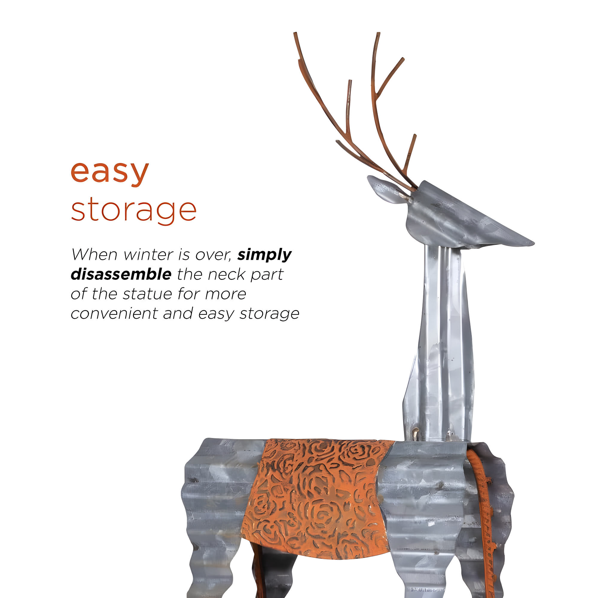 Alpine Corporation Sheet Metal Reindeer Decor