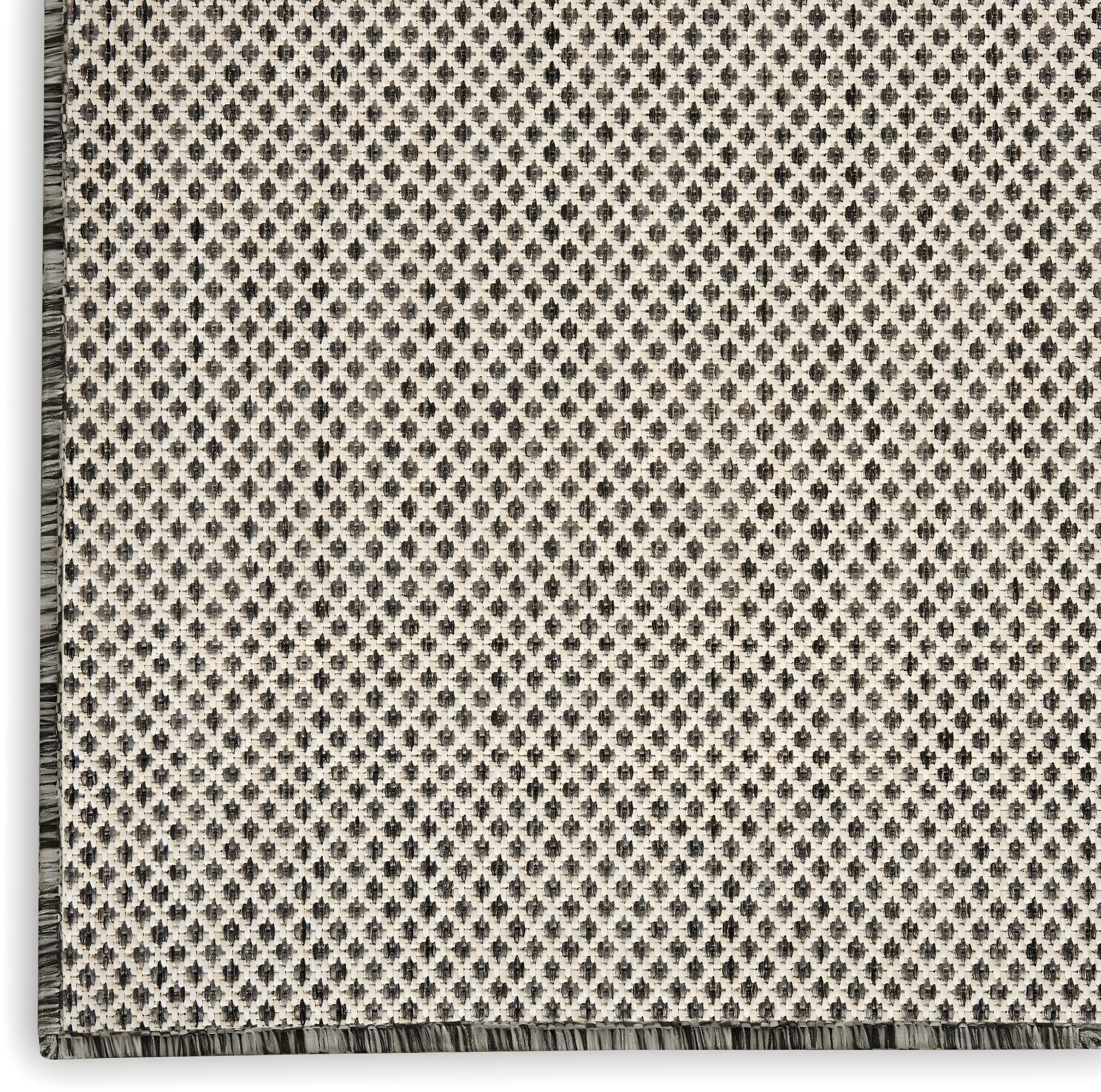 Nourison Courtyard 9' x 12' Ivory Charcoal All-over design Indoor/Outdoor Rug
