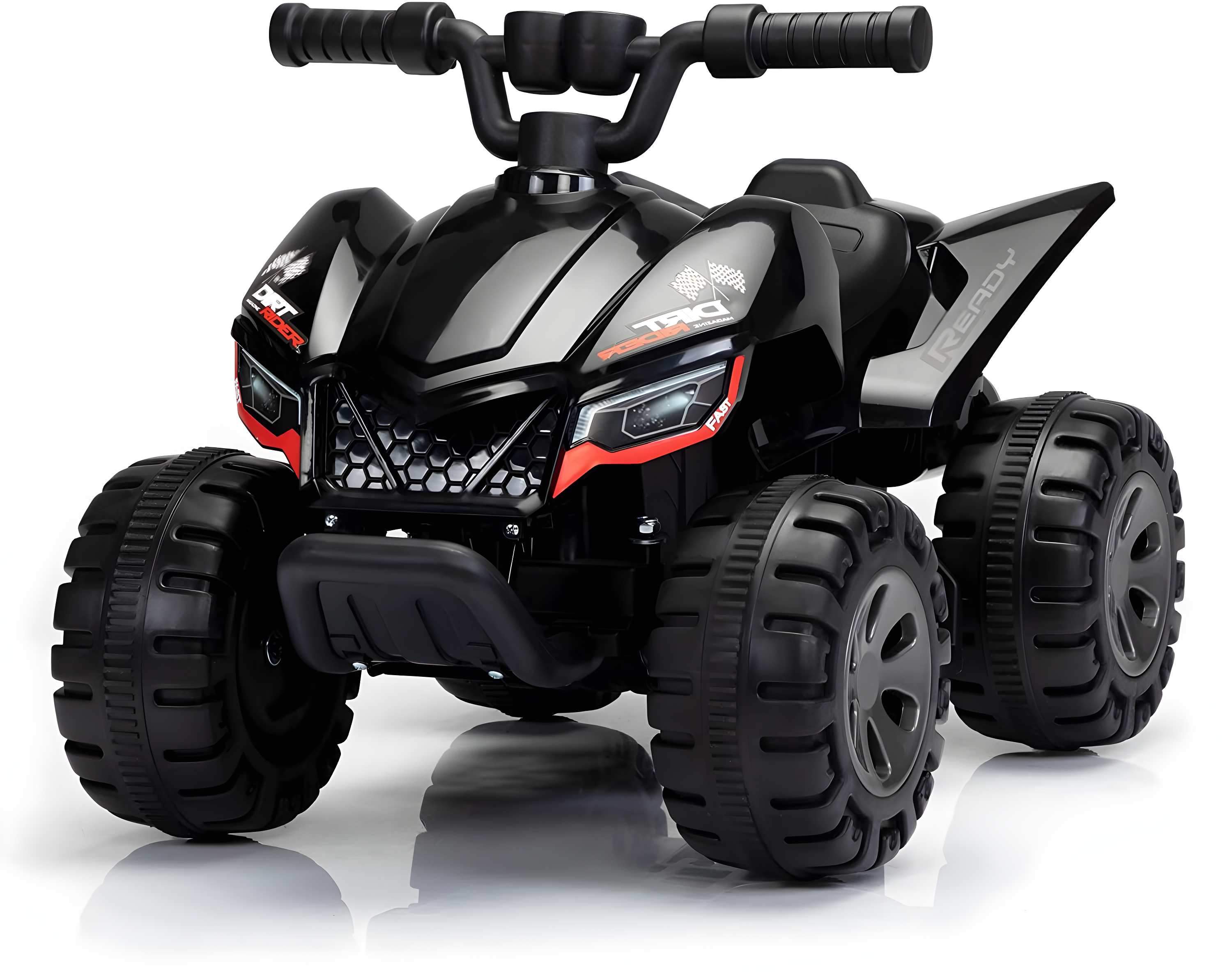 Kids Ride-on ATV, 6V Battery Powered Electric Quad Car with Music, LED Lights and Spray Device, 4 Wheeled Ride-on Toy for Toddlers Age 3-5, Black