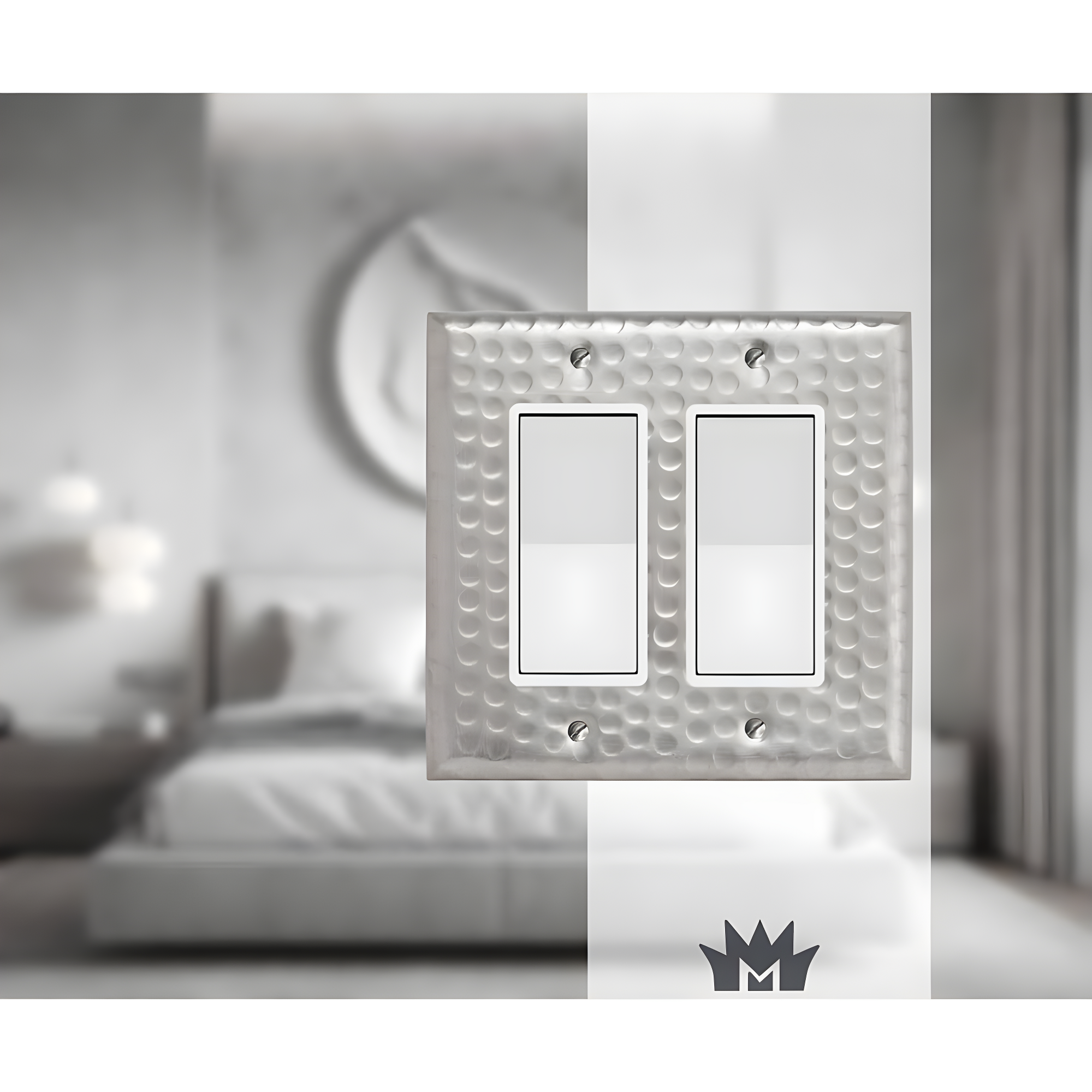 Hand Hammered 2 - Gang Rocker Standard Wall Plate
