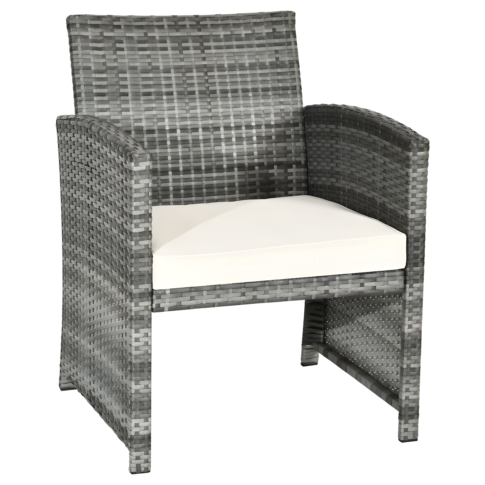 Costway 4PCS Rattan Patio Furniture Set Garden Lawn Sofa Cushioned Seat Mix Gray Wicker
