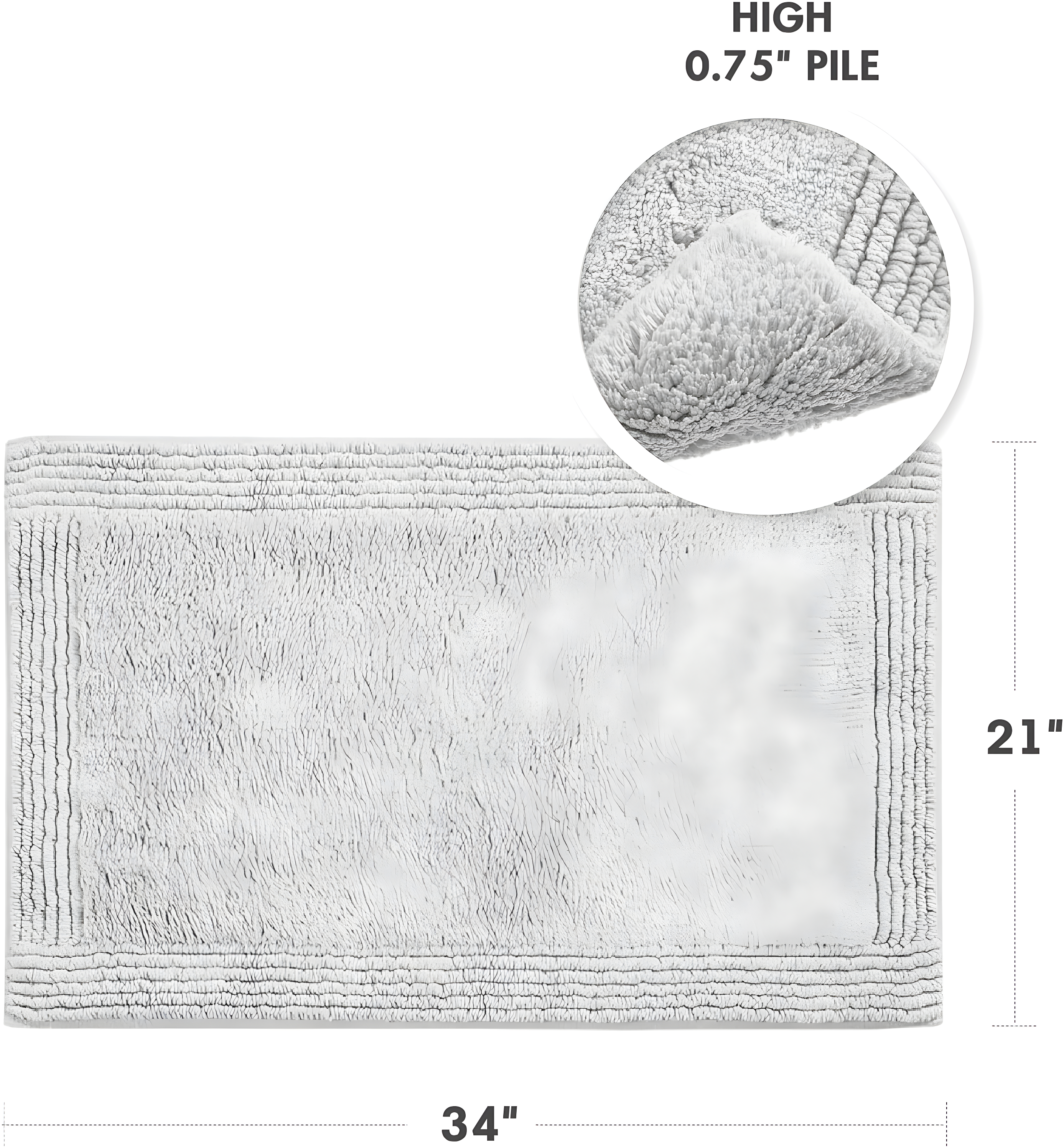 Splendor 100% Cotton Tufted 3000 GSM Reversible Bath Rug