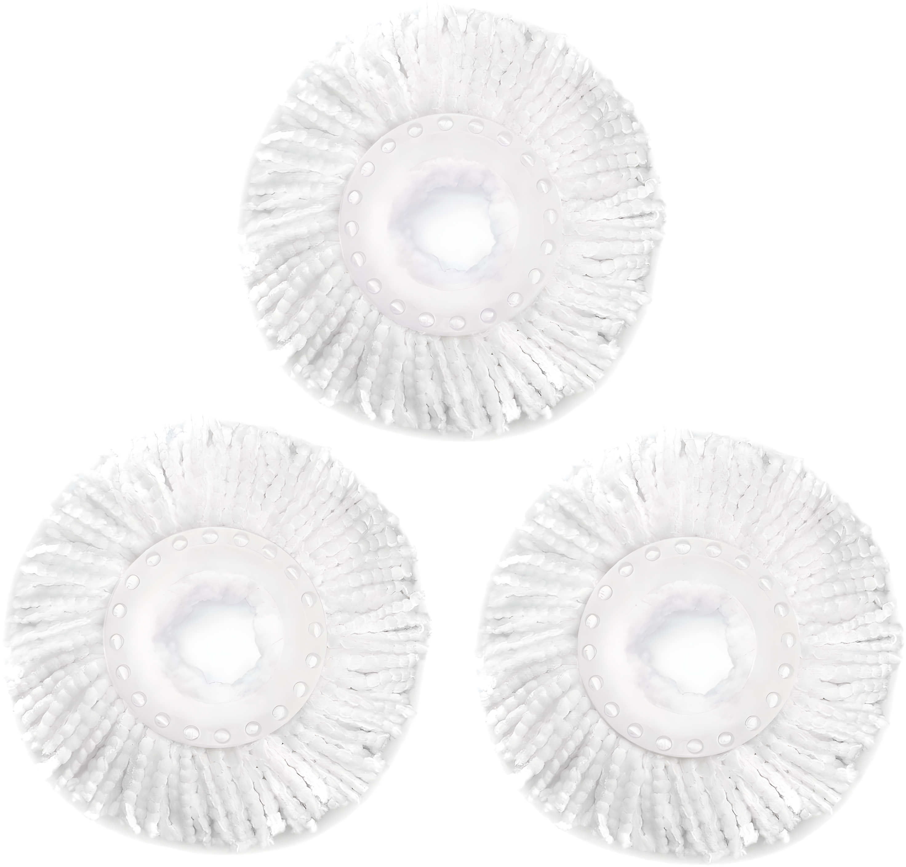 3 Pack Spin Mop Replacement Head for Hurrica, Mopnad, Cassabel and Other 360 Spin Mop Systems, Microfiber Spin Mop Refills (3pc-White)