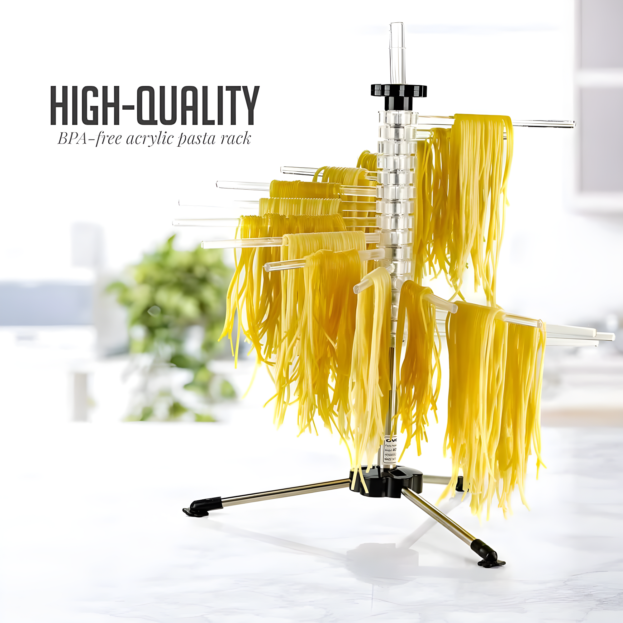 Ovente OVENTE Collapsible Pasta Drying Rack with BPA-Free Acrylic Rods, Spaghetti and Noodle Dryer Rack, Easy Storage Compact and Quick Set-Up for Home Use Perfect for Homemade Noodle and Pasta ACPPA900C
