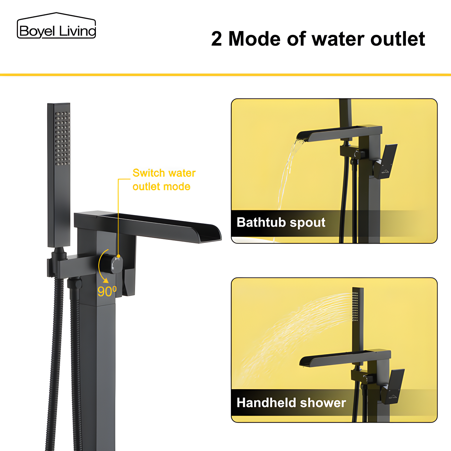Floor Tub Filler with Diverter