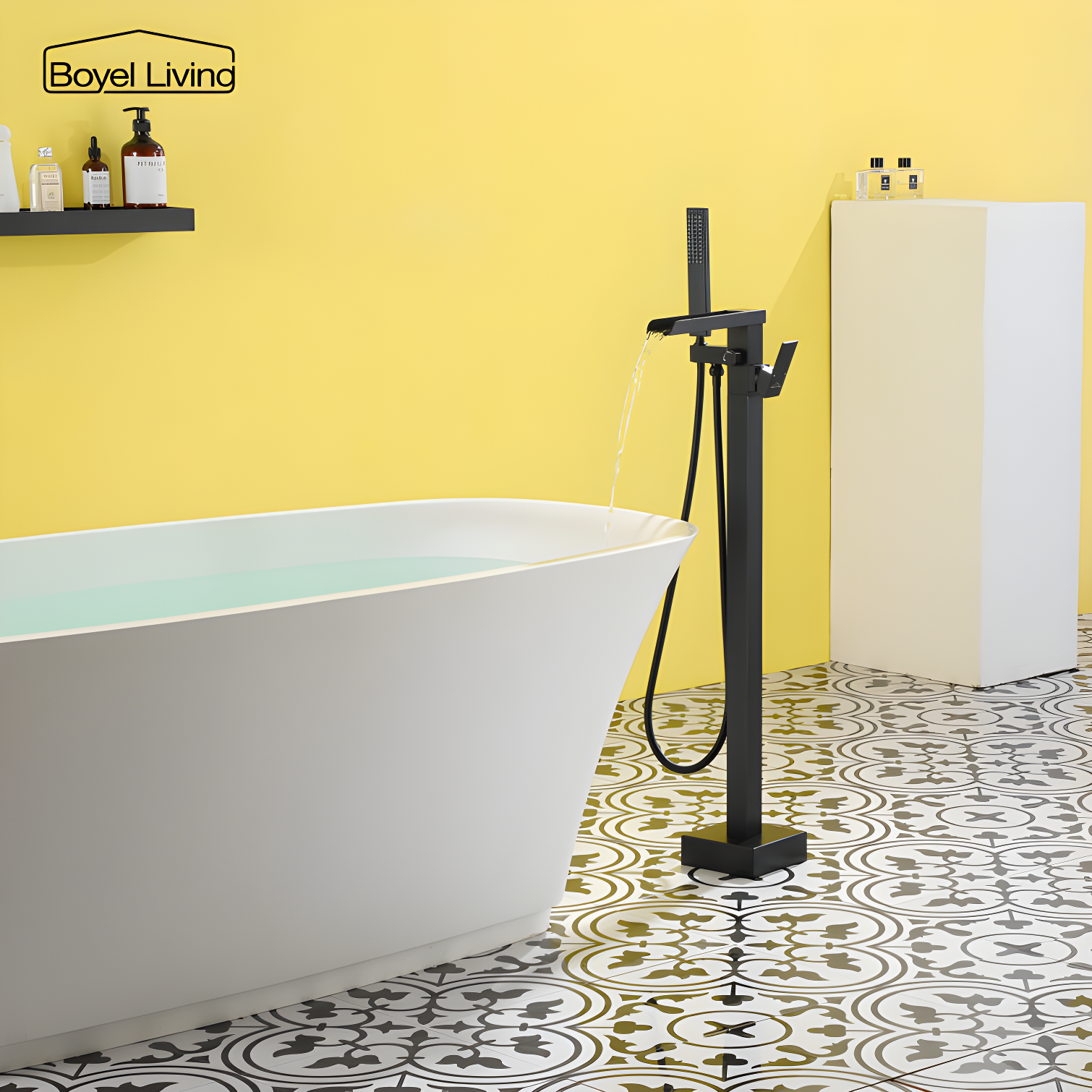 Floor Tub Filler with Diverter