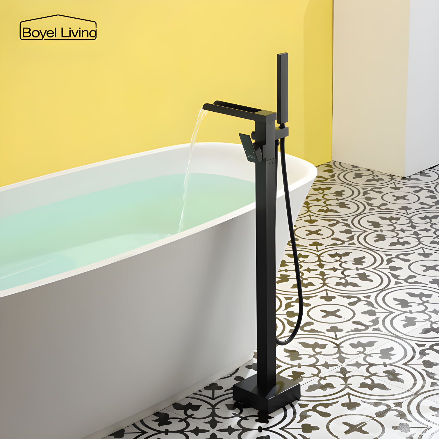 Floor Tub Filler with Diverter